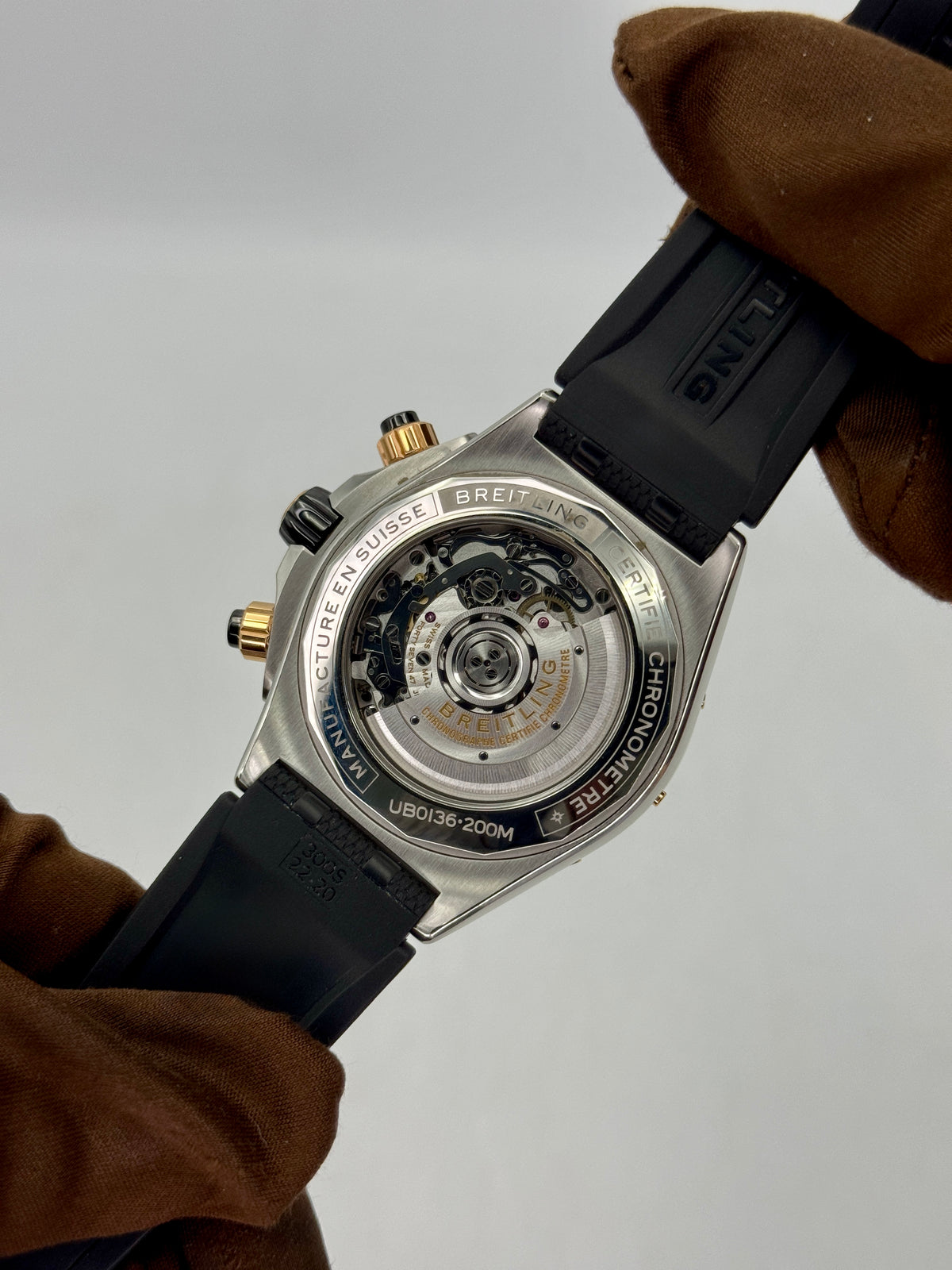 2023 Breitling Super Chronomat B01 44mm UB0136 Two-Tone Black Dial