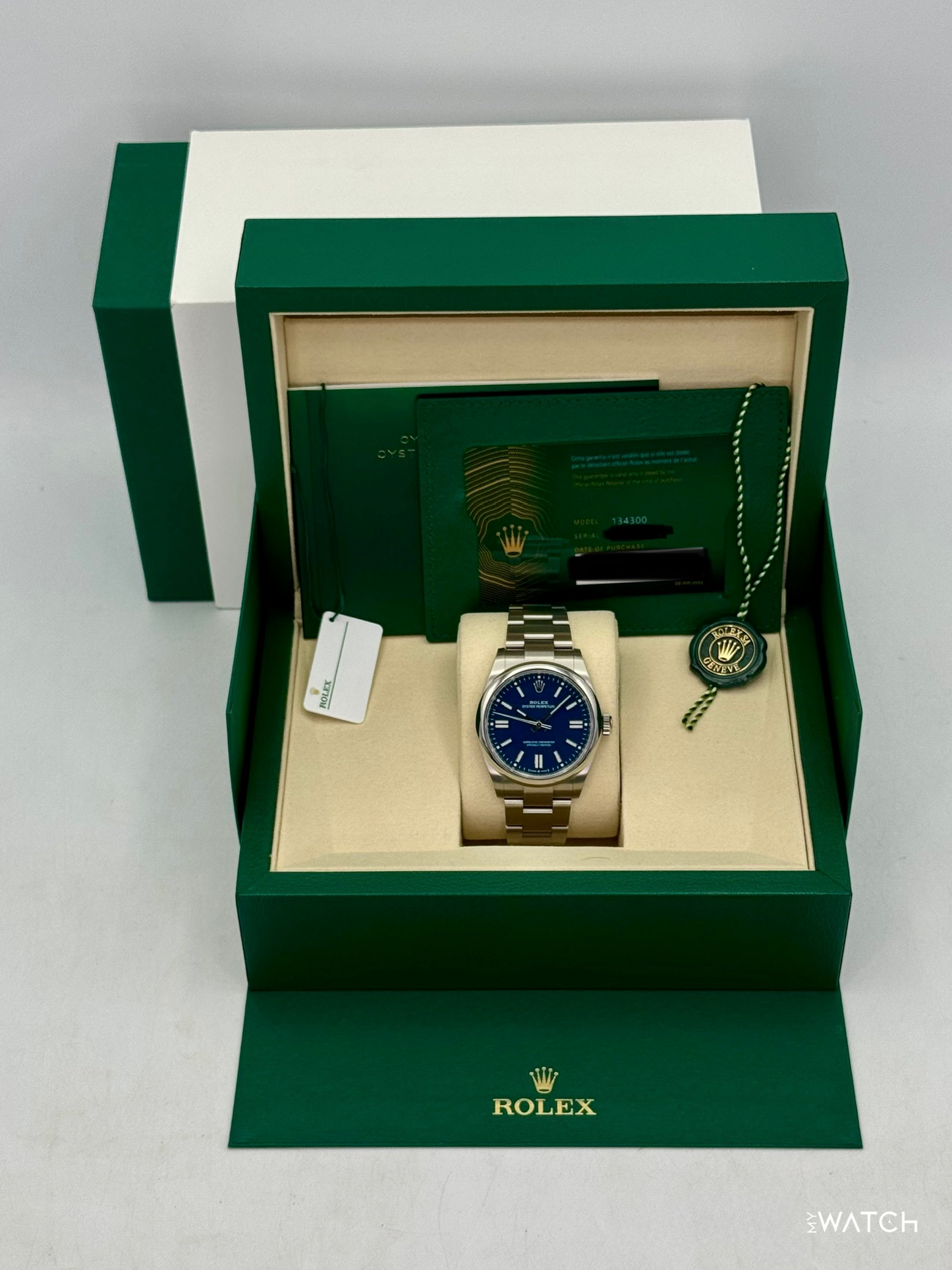 2025 Rolex Oyster Perpetual 41mm 134300 Med Blue Dial - MyWatchLLC