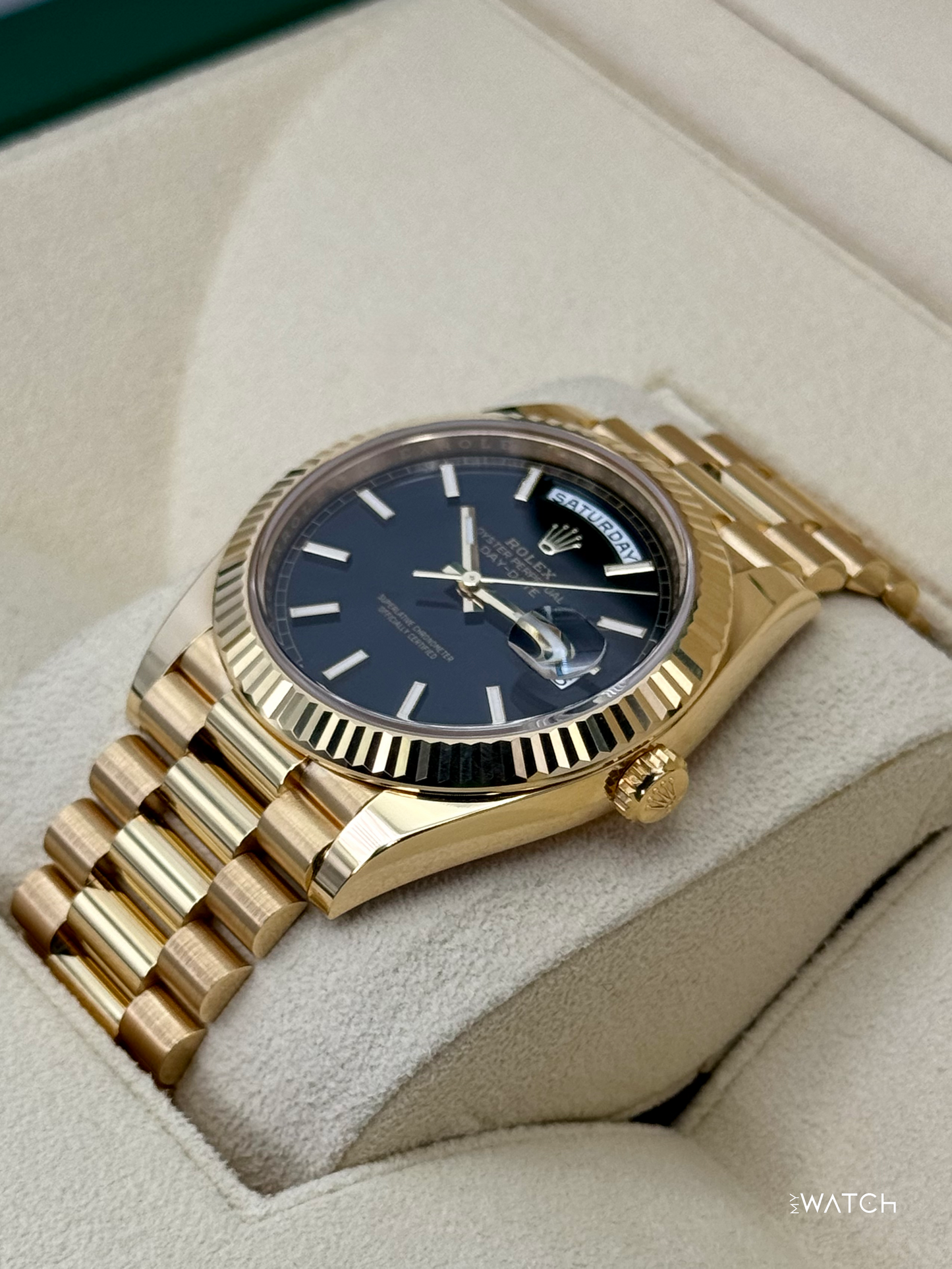 2024 Rolex Day-Date 40mm 228238 Yellow Gold Black Dial