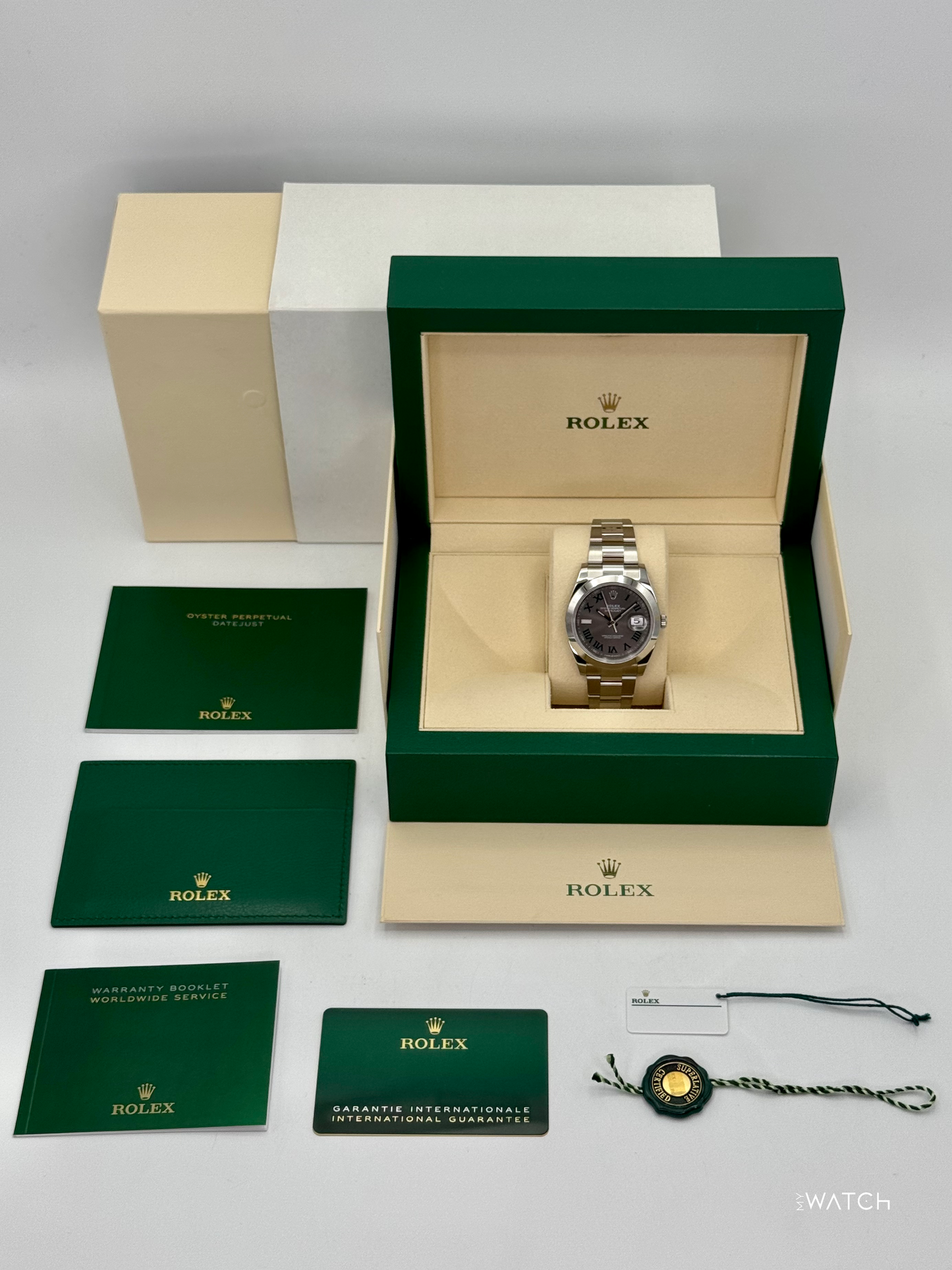 2021 Rolex Datejust 41mm 126300 Stainless Steel Oyster Wimbledon Dial