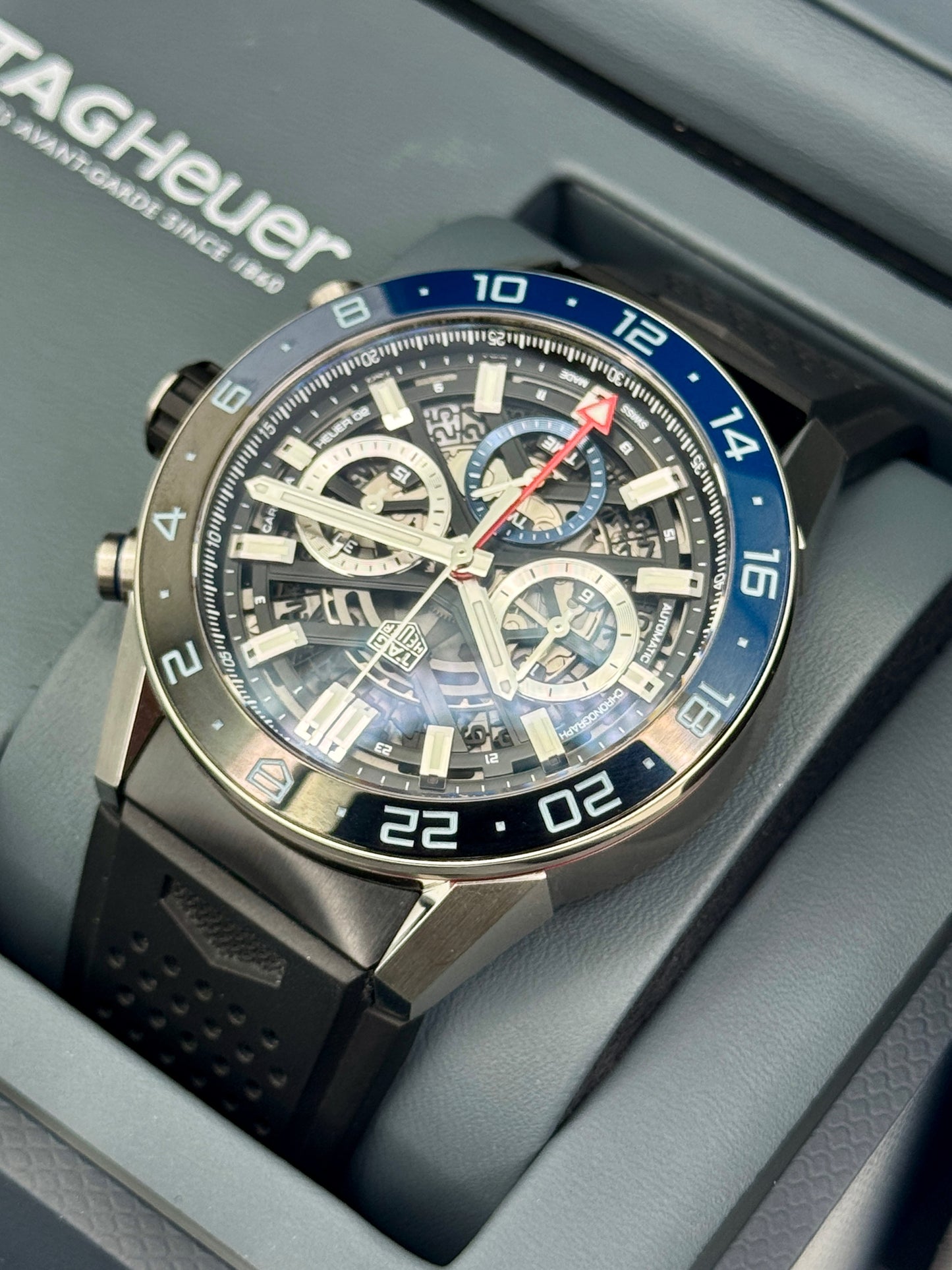 2021 TAG Heuer Calibre Heuer 02 Chronograph 45mm CAR2A1Z Skeletonized Dial