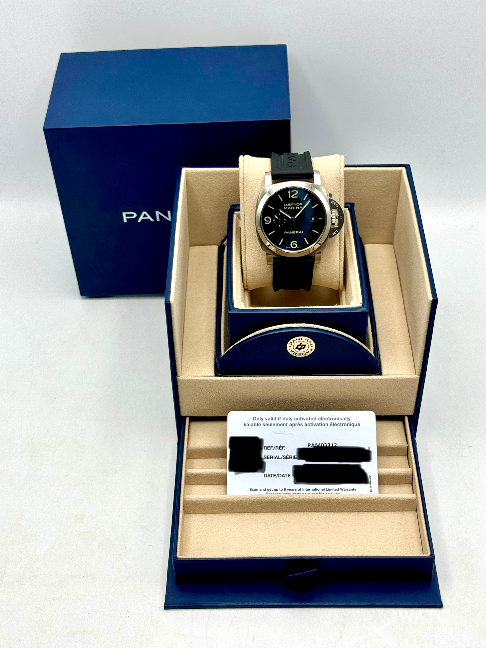 2025 Panerai Luminor Marina 44mm PAM03312 Stainless Steel Black Dial - MyWatchLLC