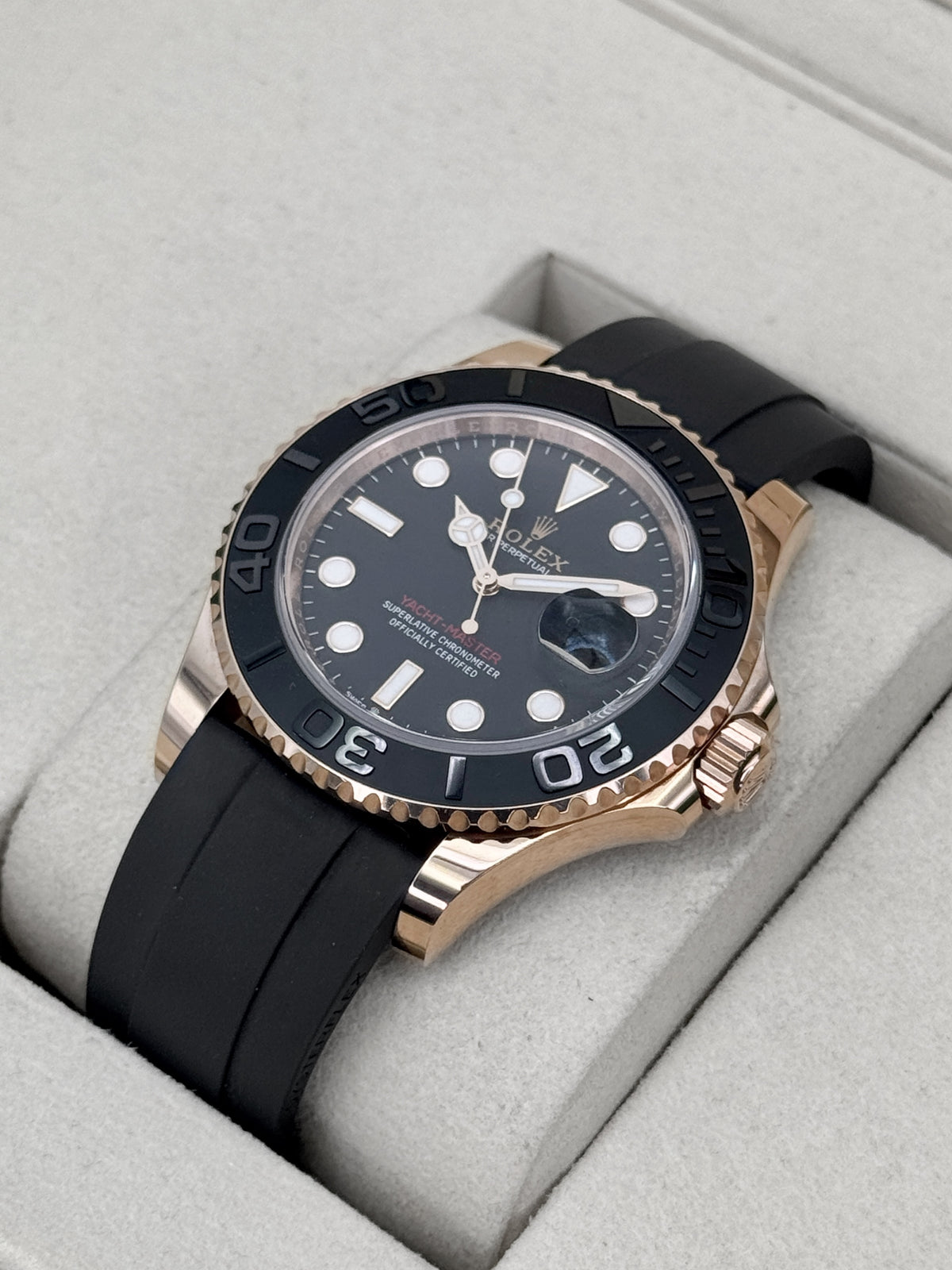 NEW 2026 Rolex Yacht-Master 40mm 126655 Rose Gold Oysterflex Black Dial