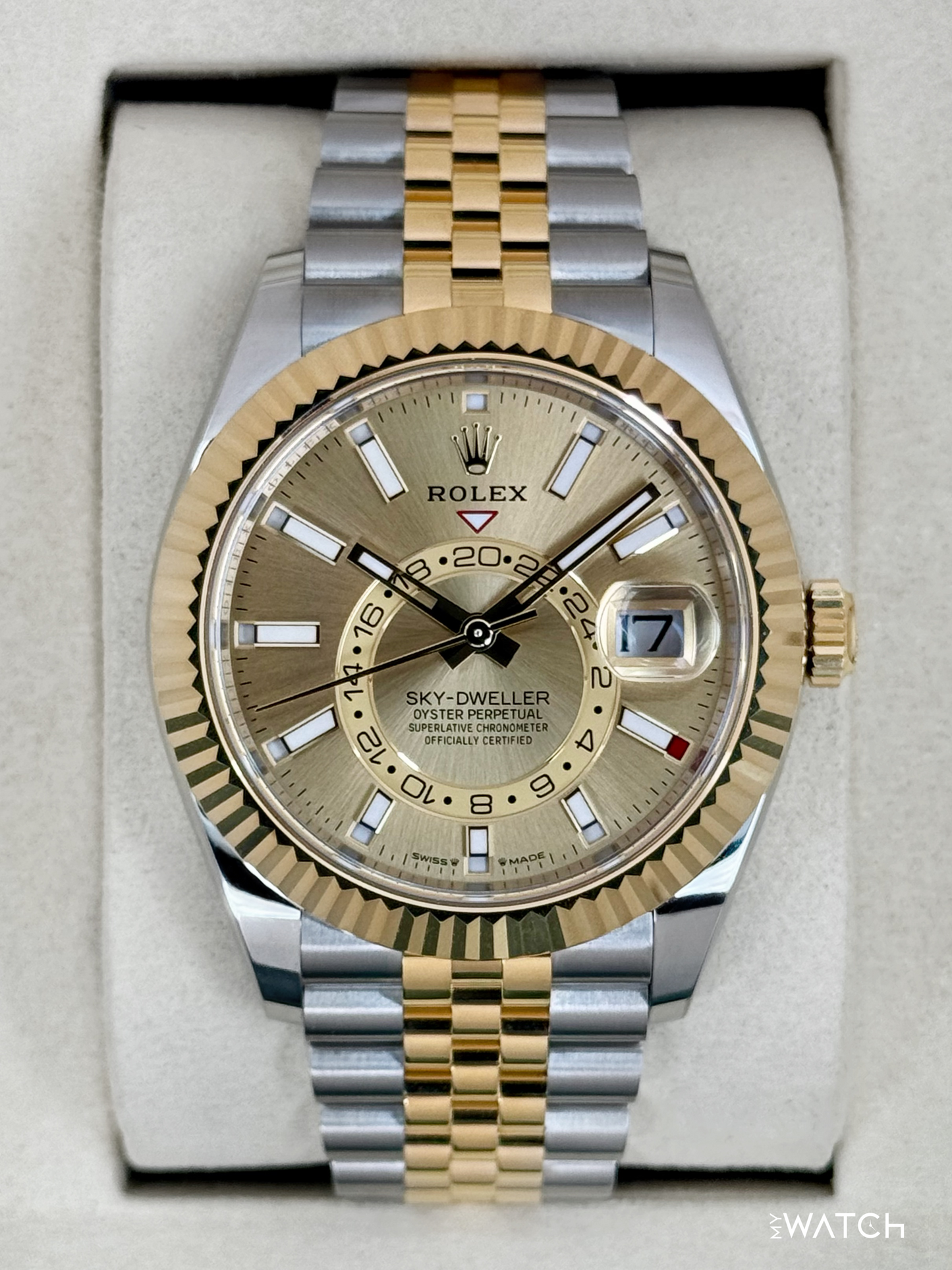 NEW 2025 Rolex Sky-Dweller 42mm 336933 Jubilee Champagne Dial - MyWatchLLC