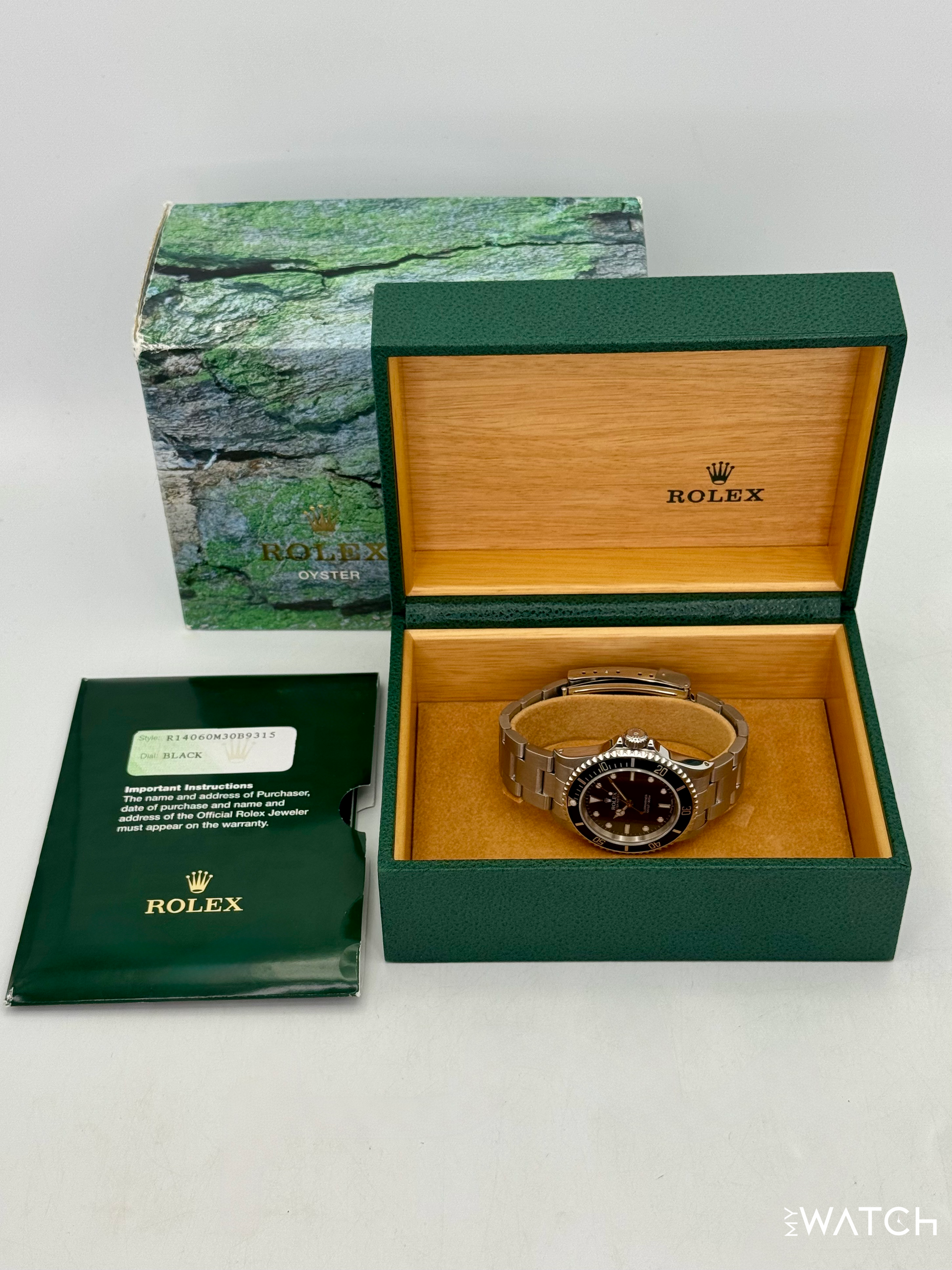 2004 Rolex Submariner 40mm 14060M Stainless Steel Two-Liner Black Dial - MyWatchLLC