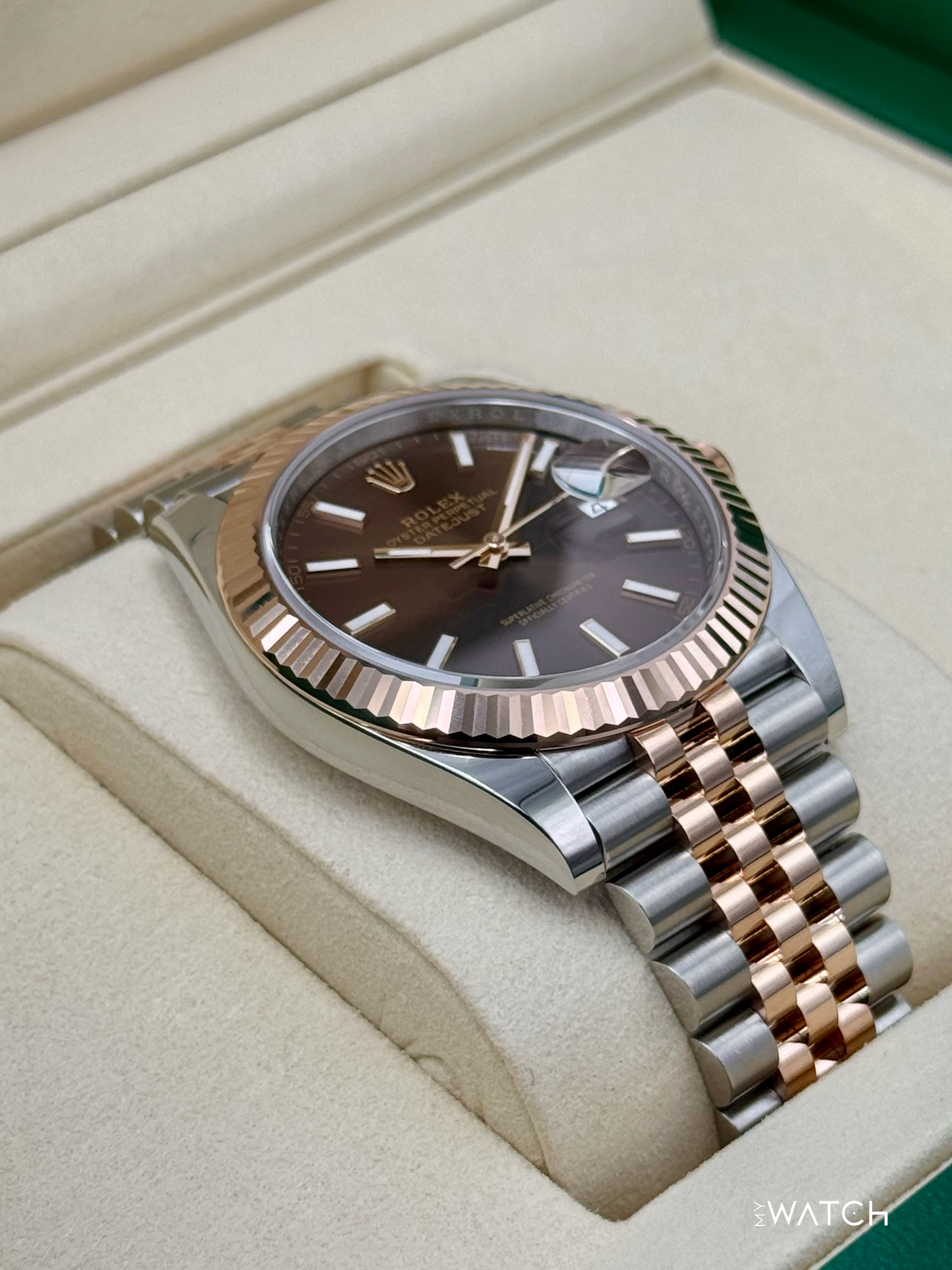 NEW 2025 Rolex Datejust 41mm 126331 Two-Tone Rose Gold Chocolate Dial (STICKERED) - MyWatchLLC