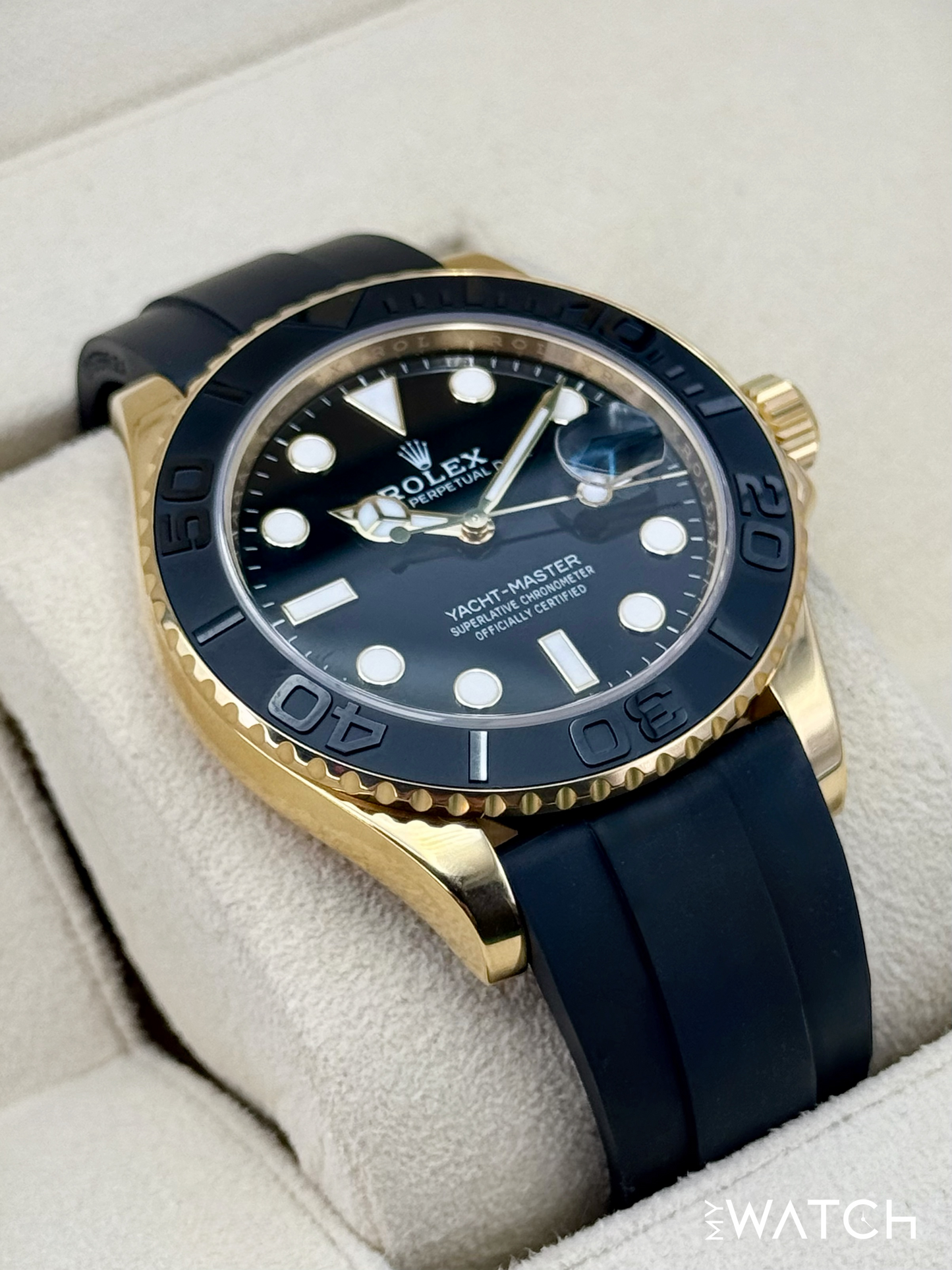 2024 Rolex Yacht-Master 42mm 226658 Gold Oysterflex Black Dial