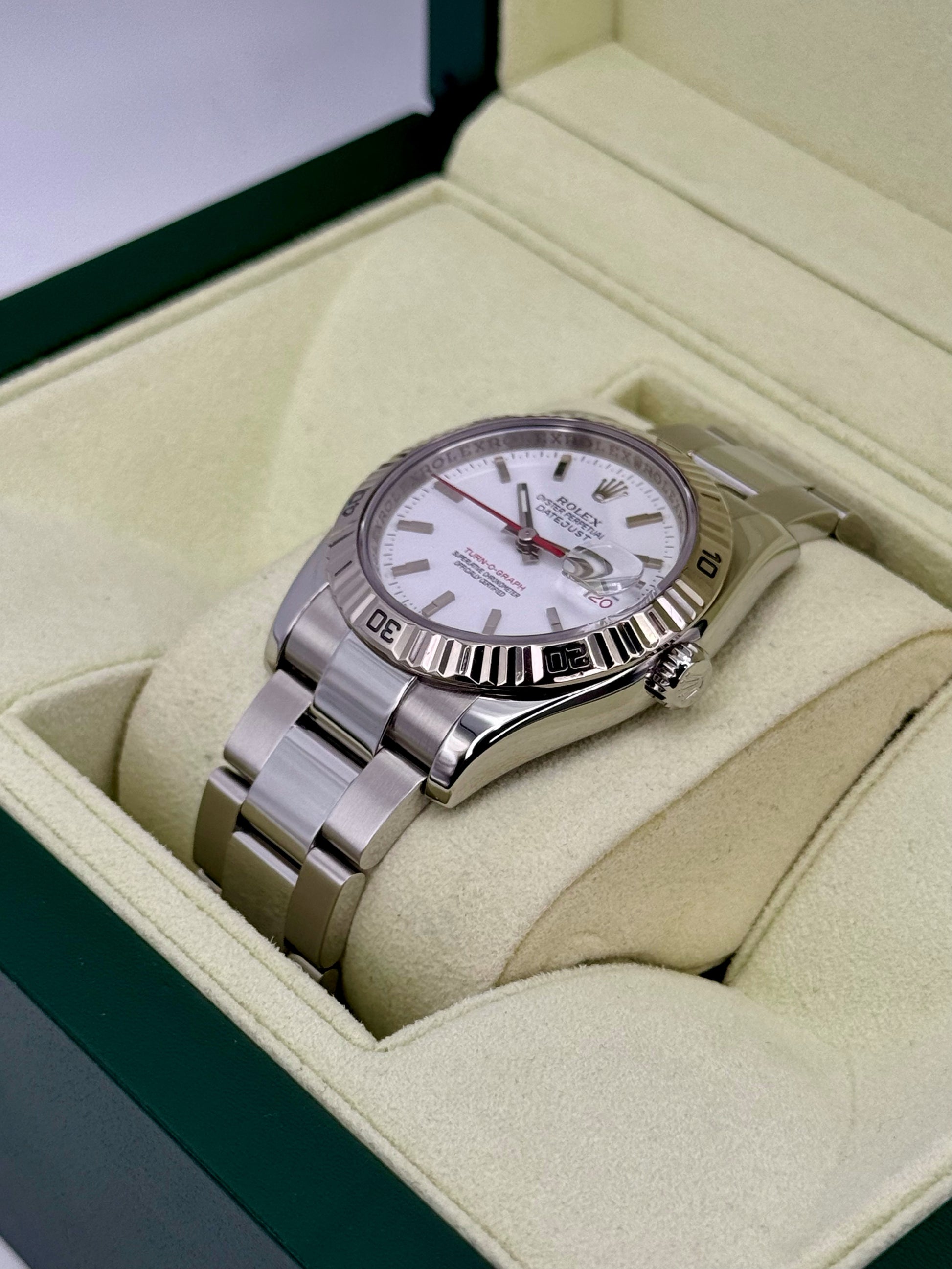 2005 Rolex Datejust Turn-O-Graph 36mm 116264 Oyster White Dial - MyWatchLLC