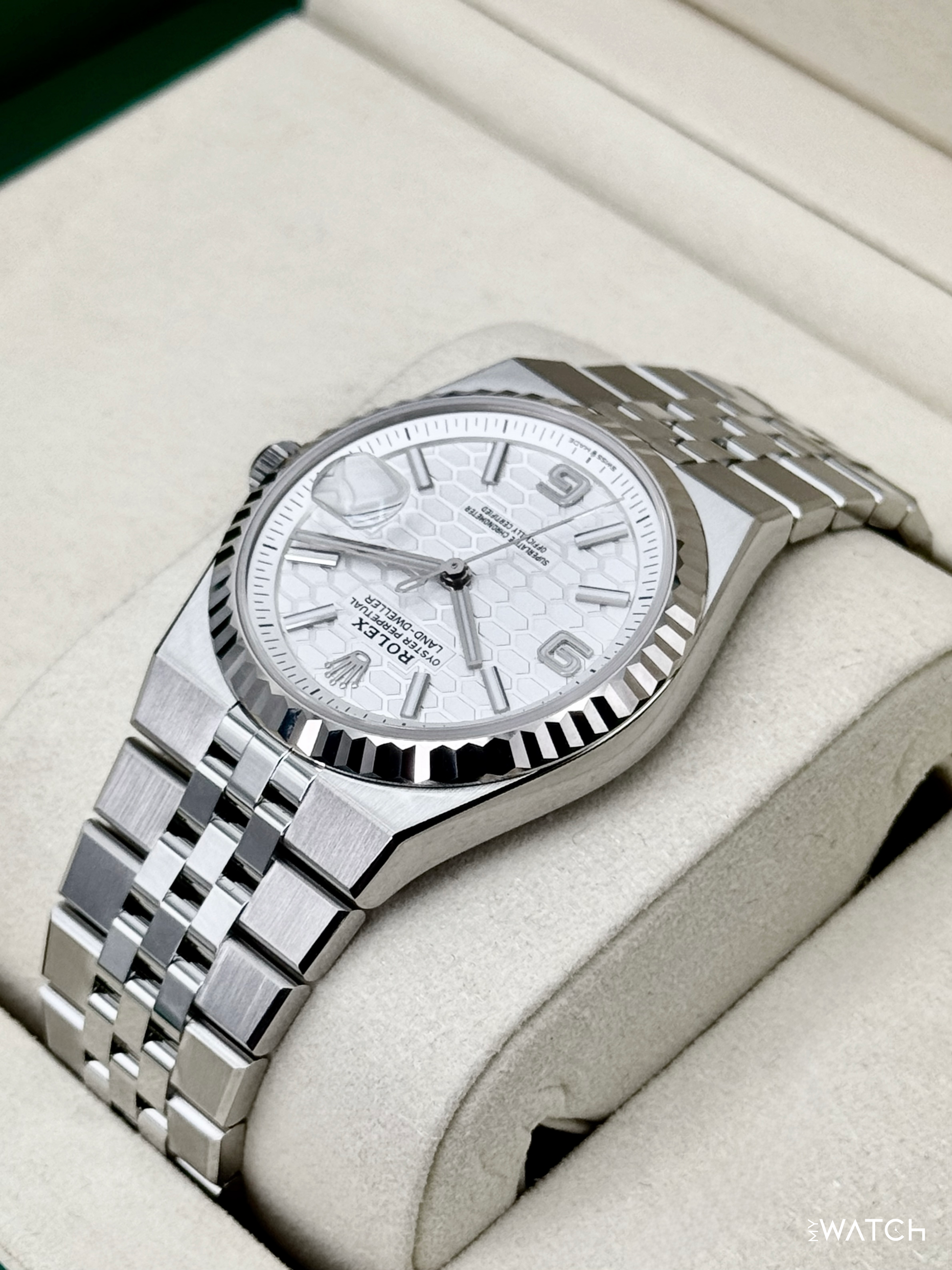NEW 2026 Rolex Land-Dweller 36mm 127234 Stainless Steel Flat Jubilee White Dial - MyWatchLLC