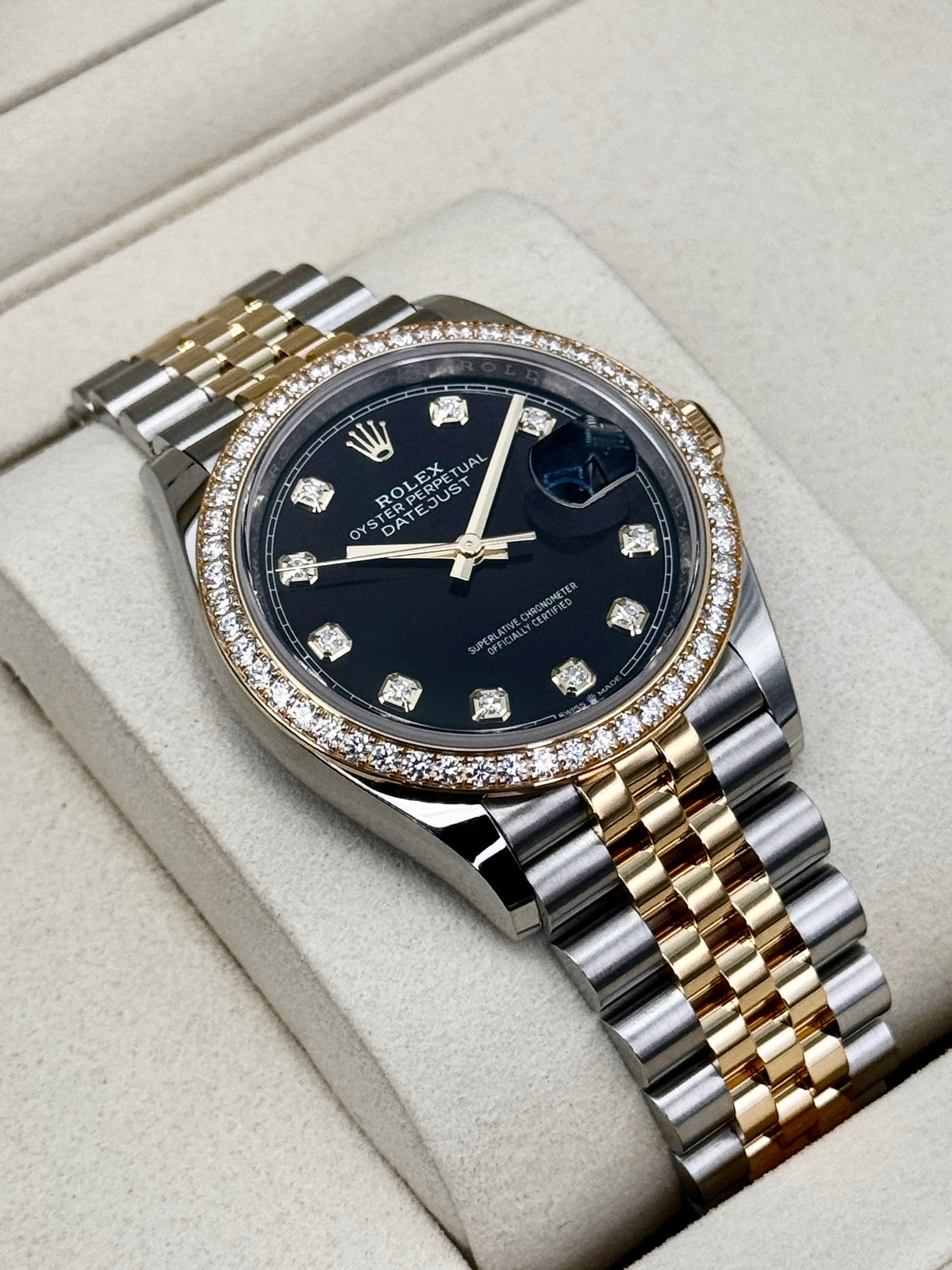NEW 2026 Rolex Datejust 36mm 126283RBR Two-Tone Jubilee Diamond Bezel Black Diamond Dial