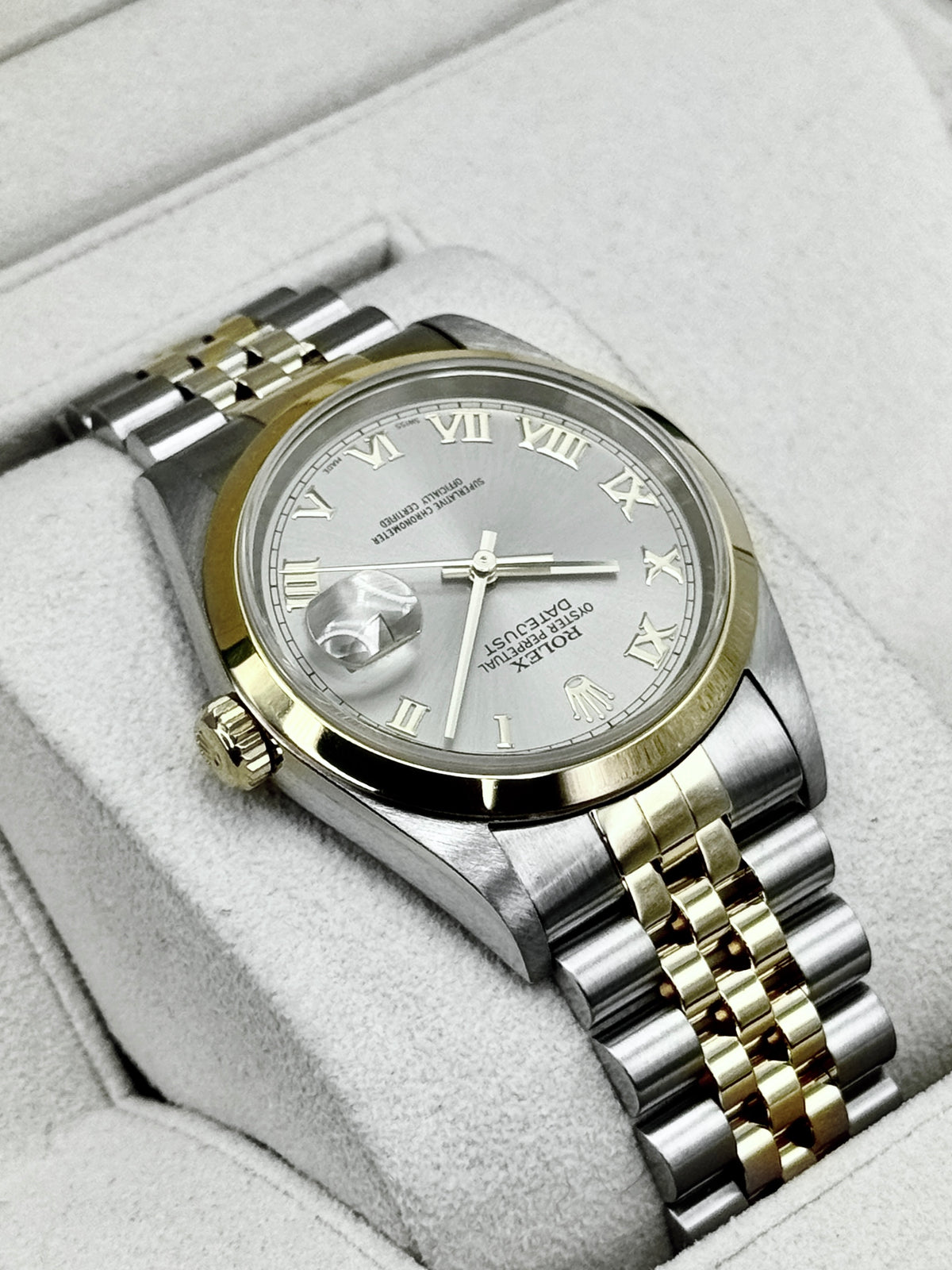 2005 Rolex Datejust 36mm 16203 Two-Tone Jubilee Silver Roman Numeral Dial (Collectors Set)