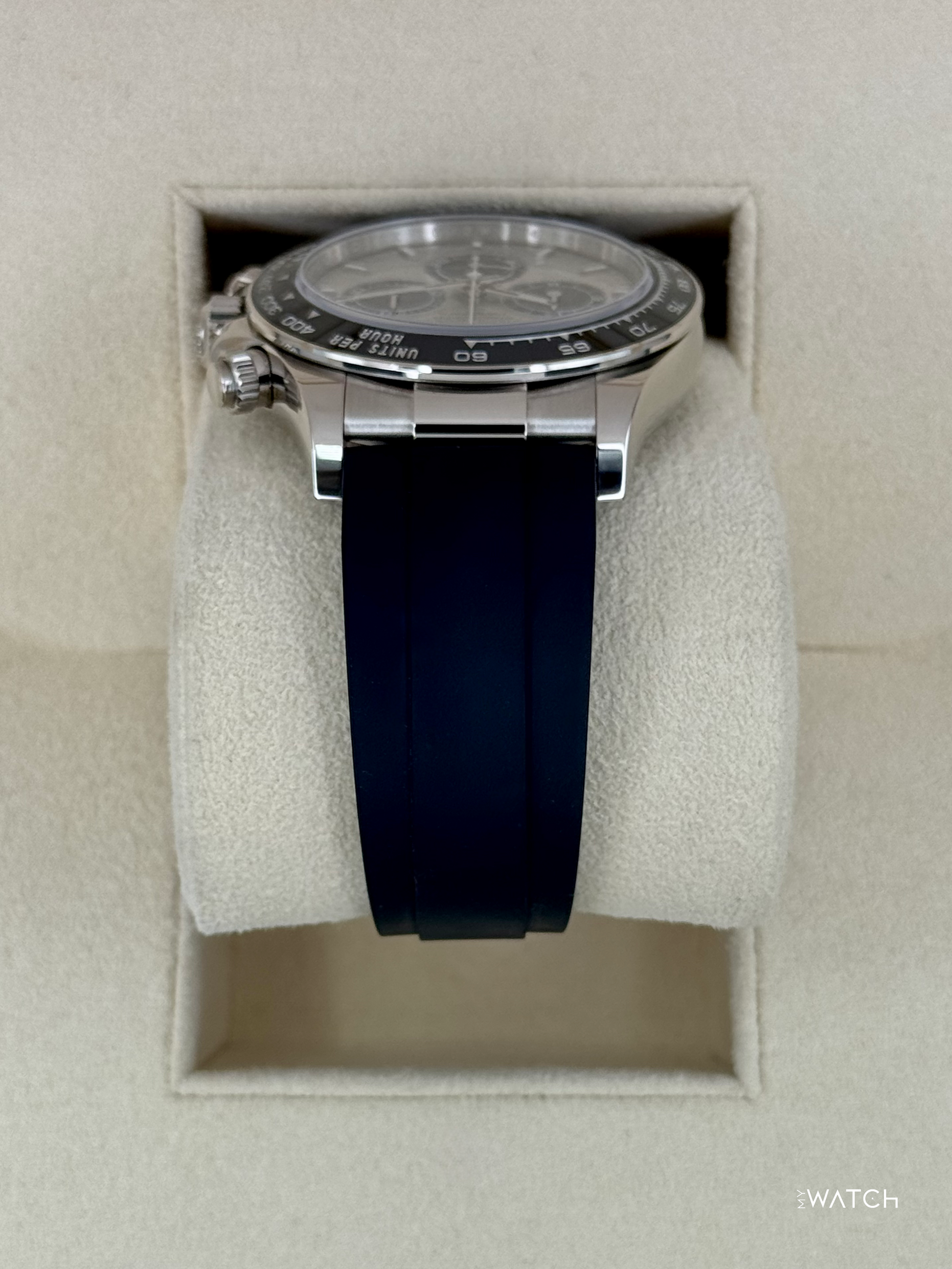 2025 Rolex Daytona 40mm 126519LN White Gold Oysterflex Silver Ghost Dial - MyWatchLLC