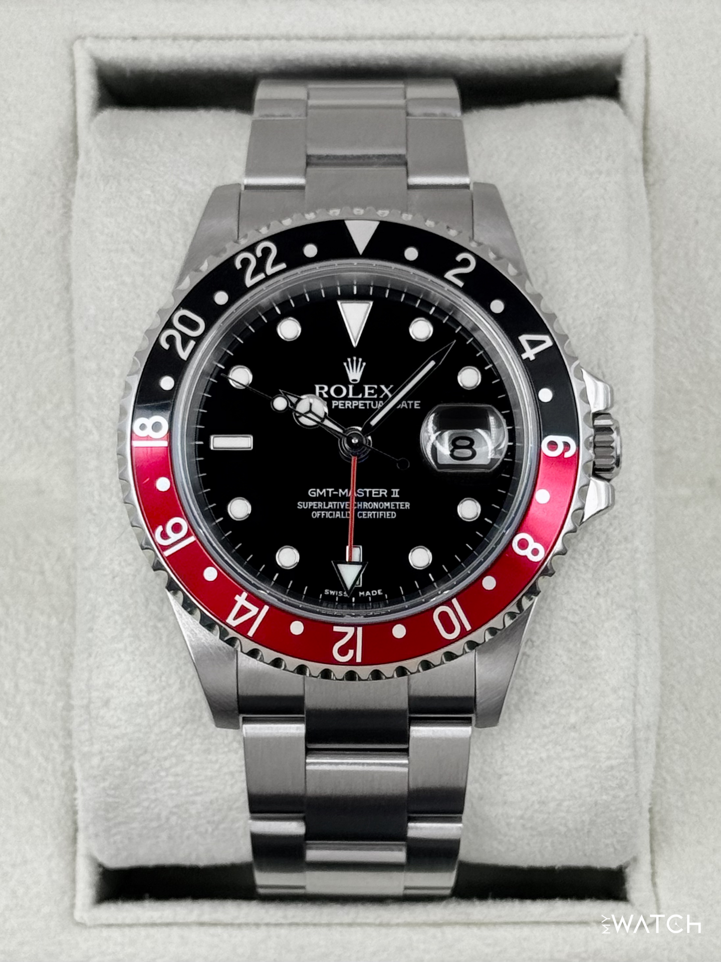 2005 Rolex GMT Master II "Coke" 40mm 16710 Stainless Steel Oyster Black Dial