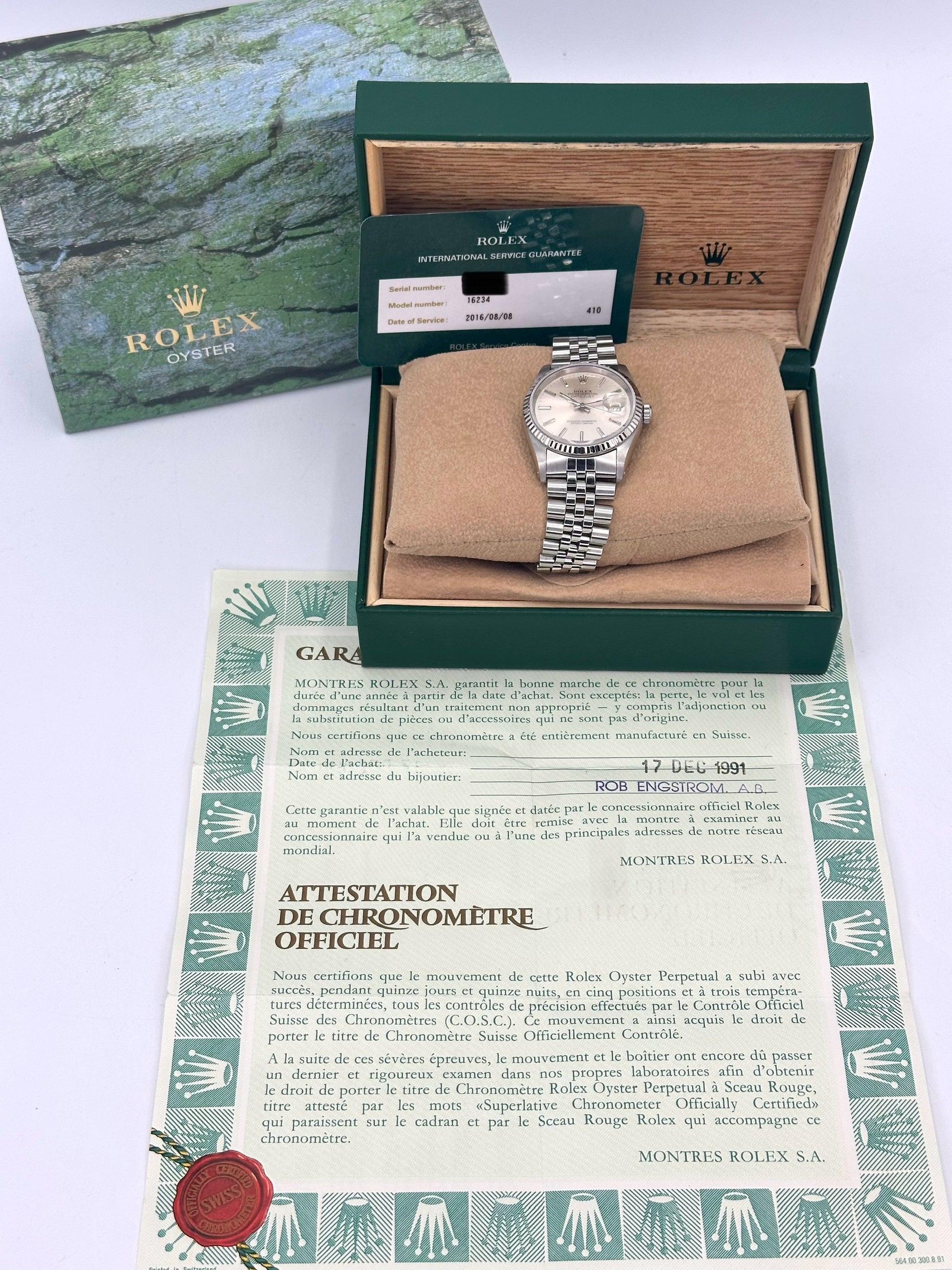 1991 Rolex Datejust 36mm 16234 Stainless Steel Jubilee Silver Dial - MyWatchLLC