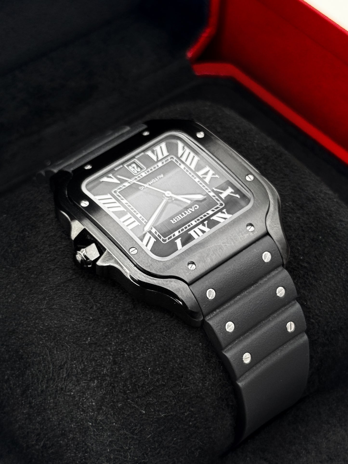 2024 Cartier Santos De Cartier 39.8mm WSSA0039 Stainless Steel Black Dial
