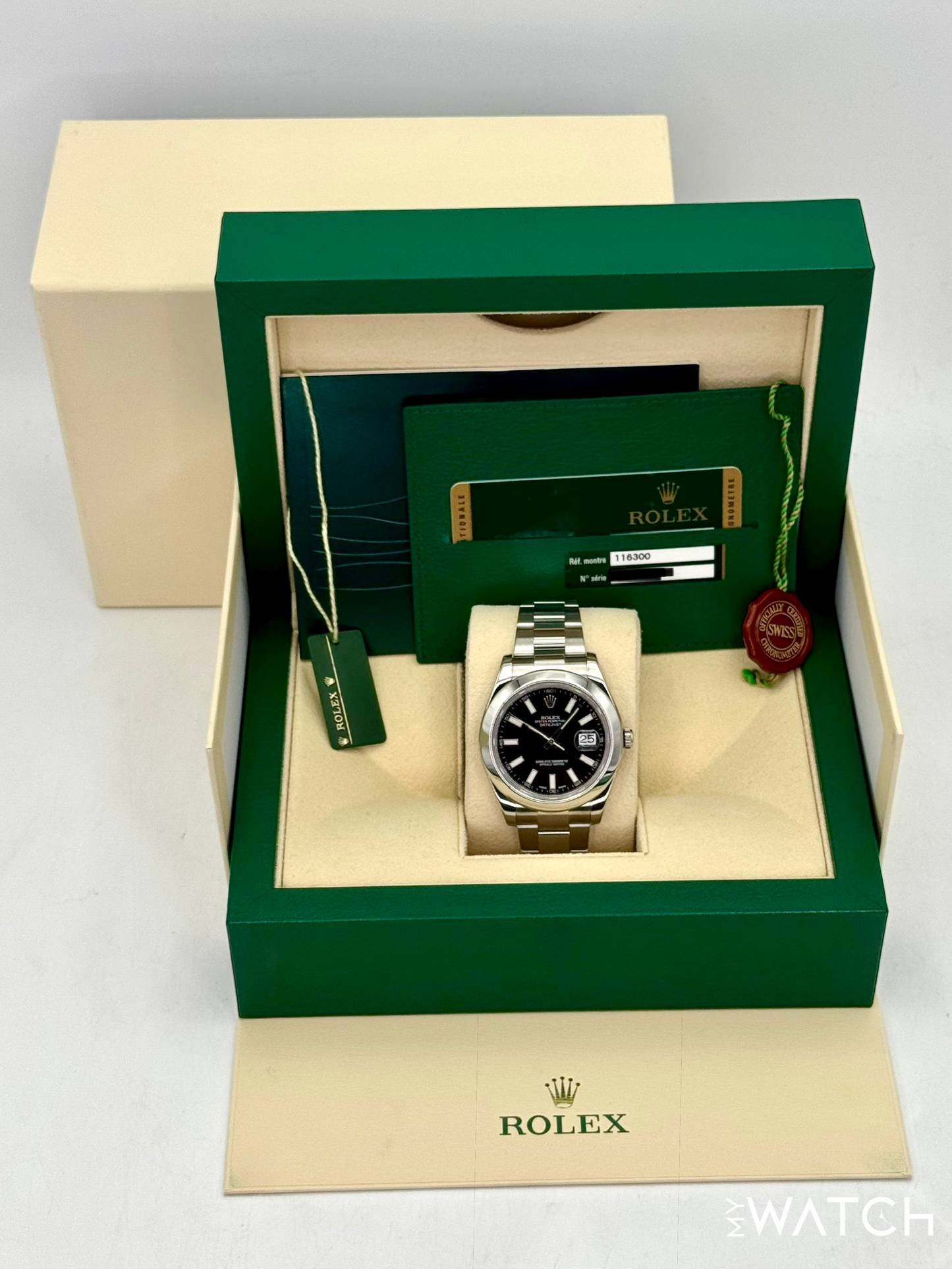 2014 Rolex Datejust II 41mm 116300 Stainless Steel Oyster Black Dial