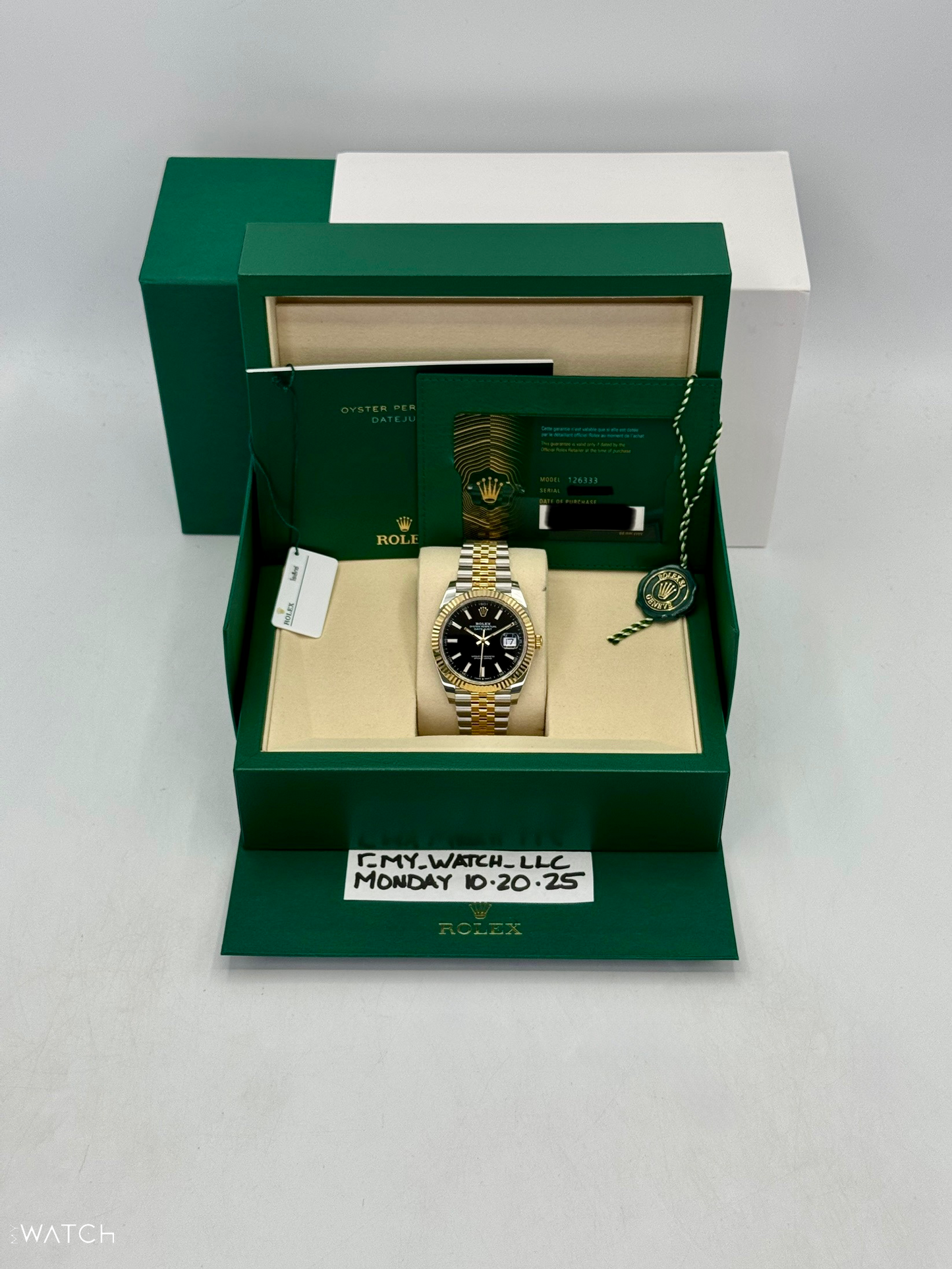 NEW 2025 Rolex Datejust 41mm 126333 Two-Tone Jubilee Black Dial