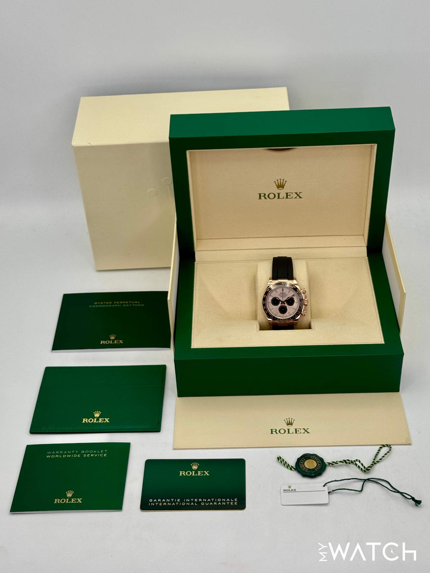 NEW 2025 Rolex Daytona 40mm 126515LN Rose Gold Oysterflex Sundust Dial