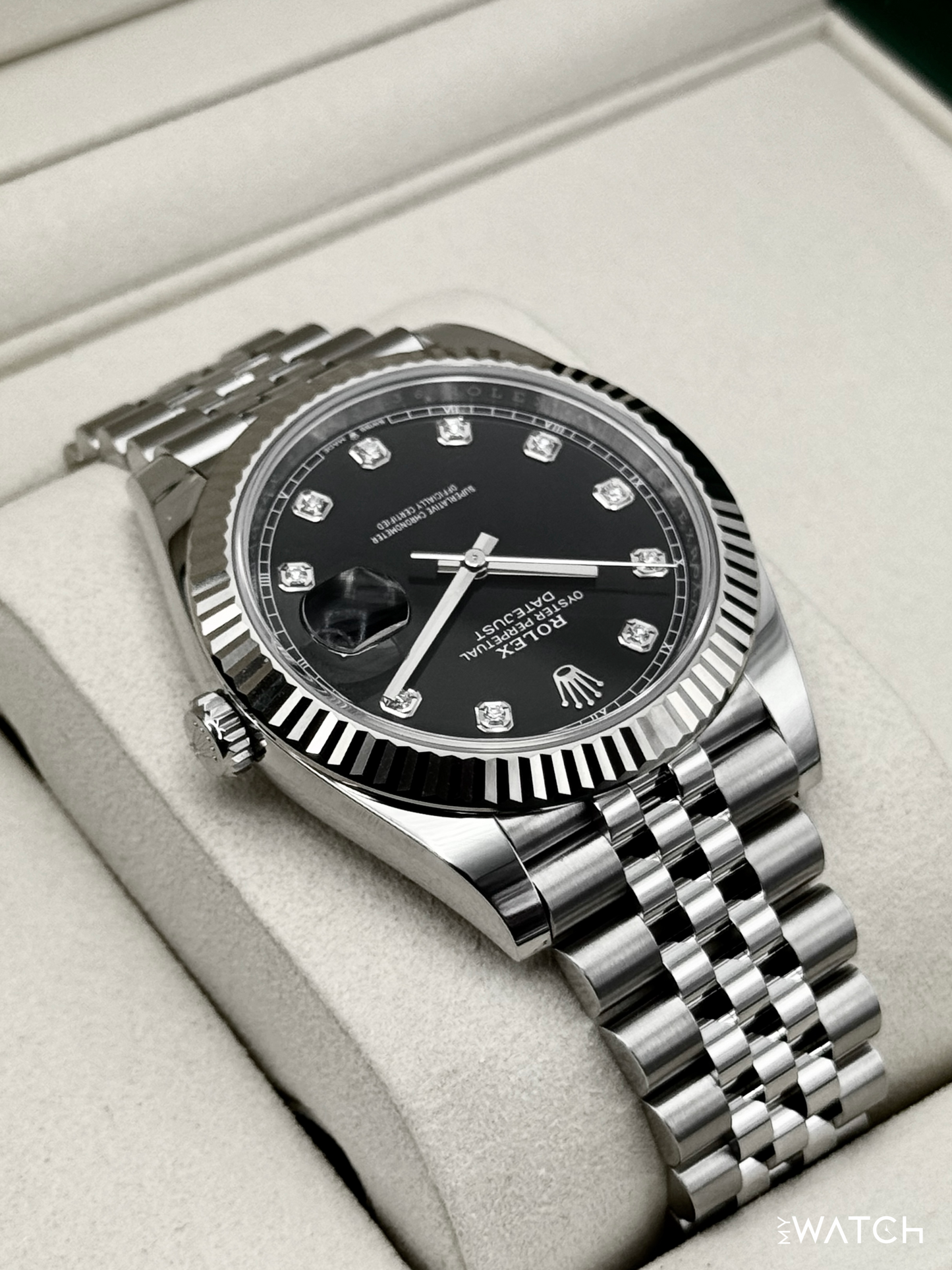 NEW 2026 Rolex Datejust 41mm 126334 Stainless Steel Jubilee Black Diamond Dial - MyWatchLLC