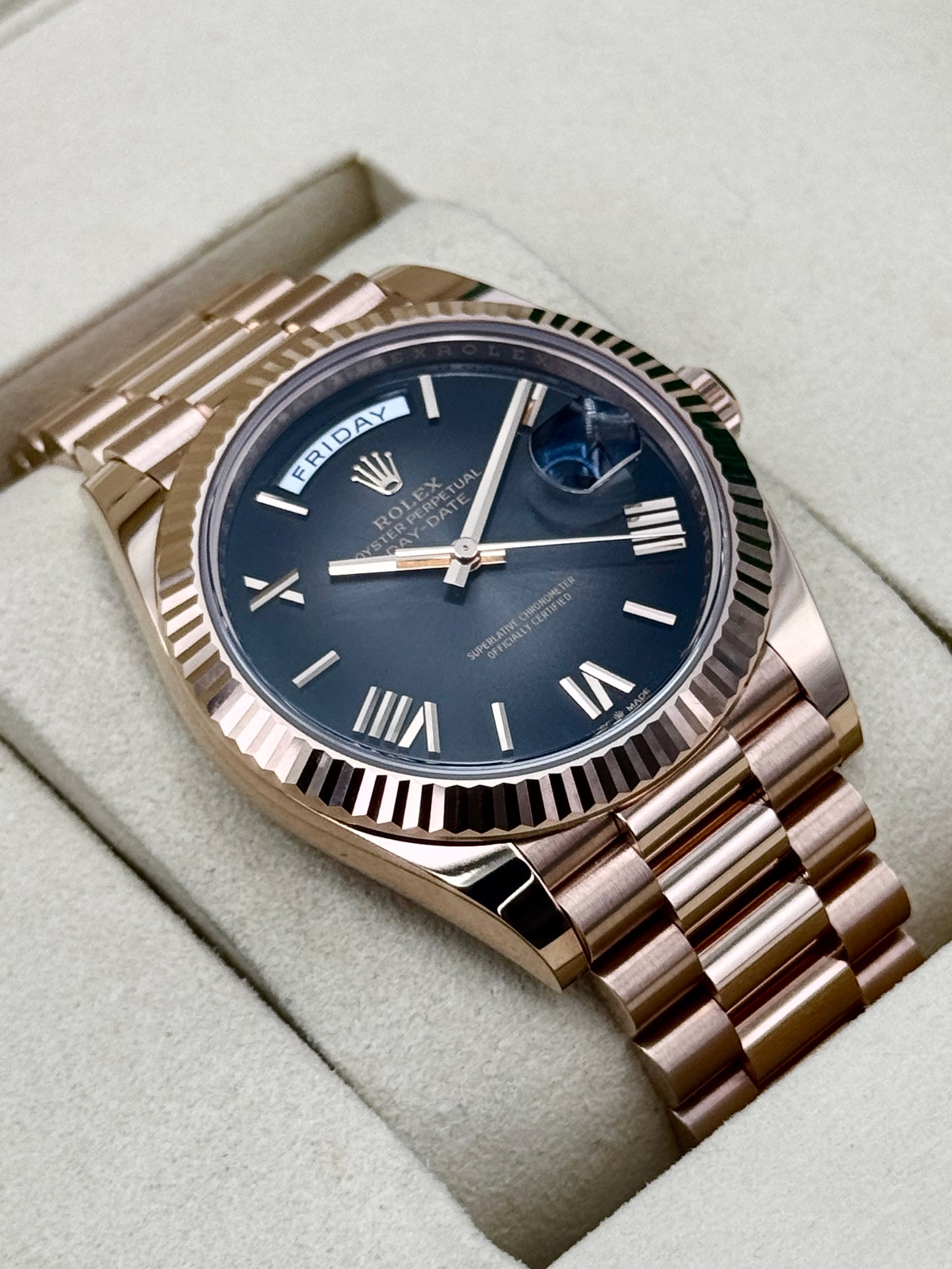 2025 Rolex Day-Date 40mm 228235 Presidential Slate Ombre Dial