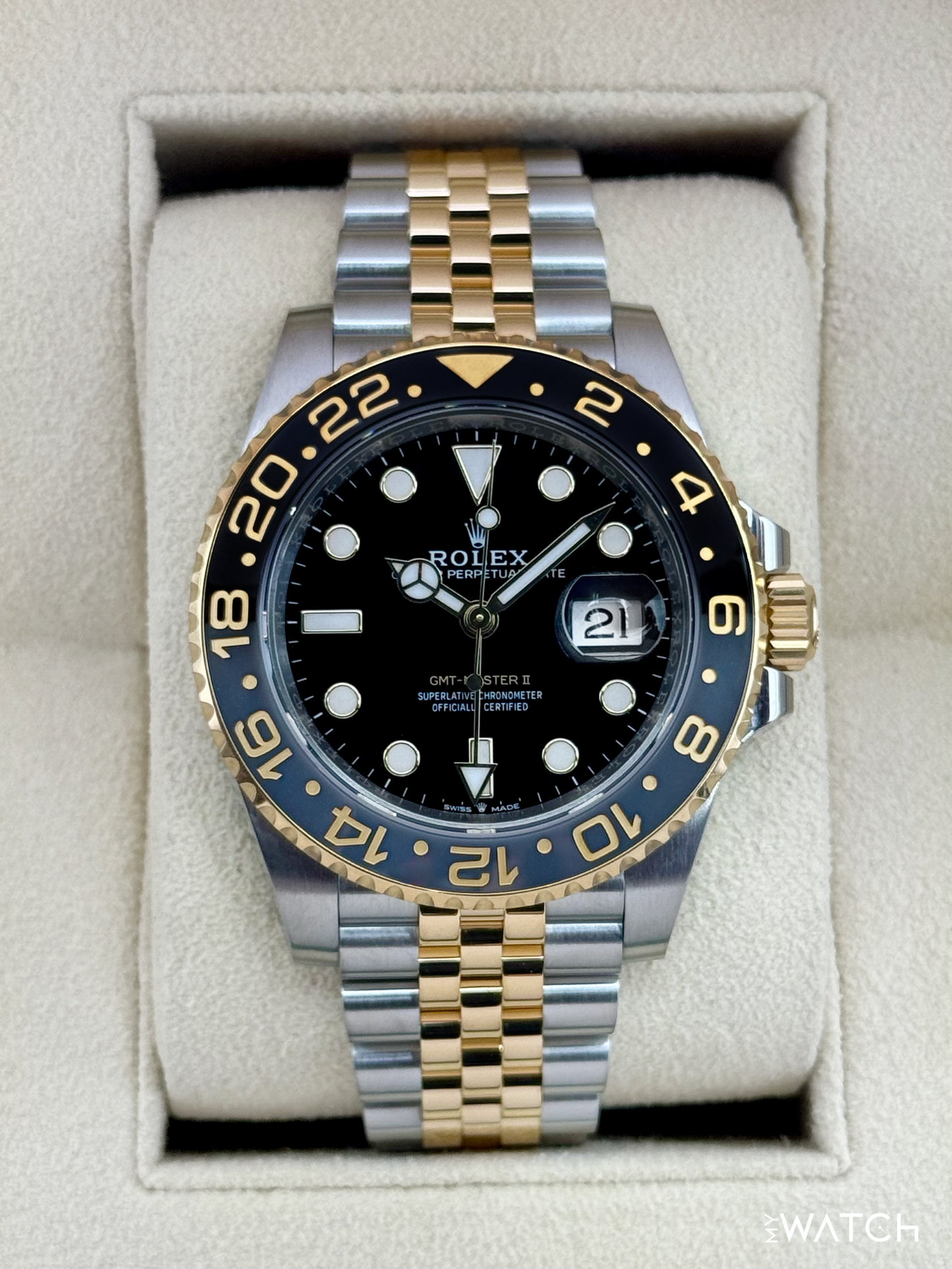 2023 Rolex GMT-Master II 40mm 126713GRNR Two-Tone Jubilee