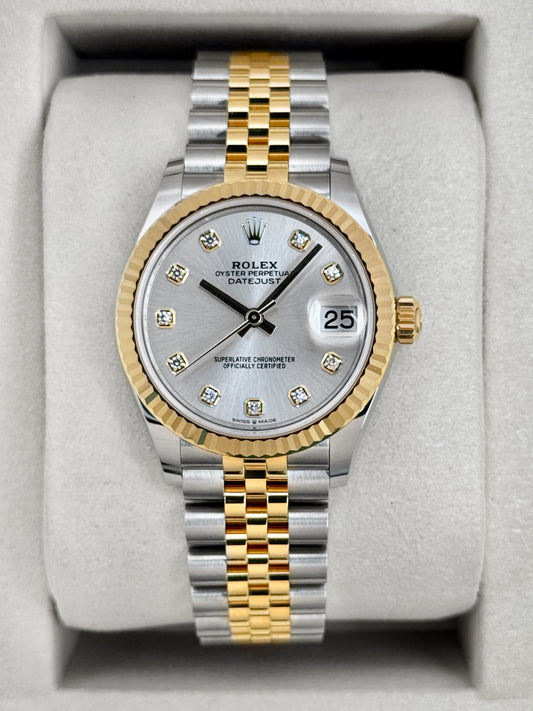 NEW 2026 Rolex Lady Datejust 31mm 278273 Two-Tone Jubilee Silver Diamond Dial