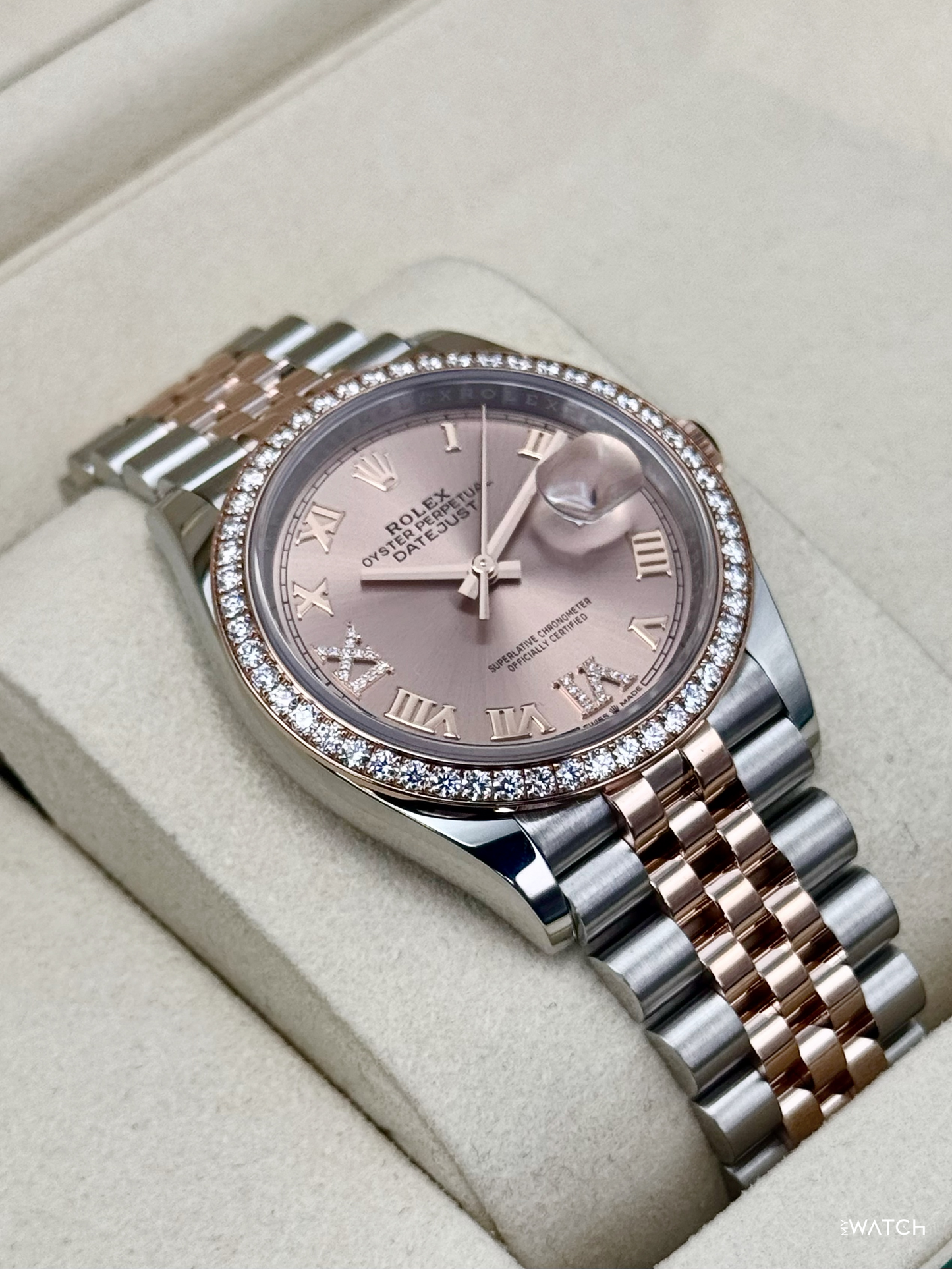 2025 Rolex Datejust 36mm 126281RBR Two-Tone Jubilee Pink Diamond Dial - MyWatchLLC