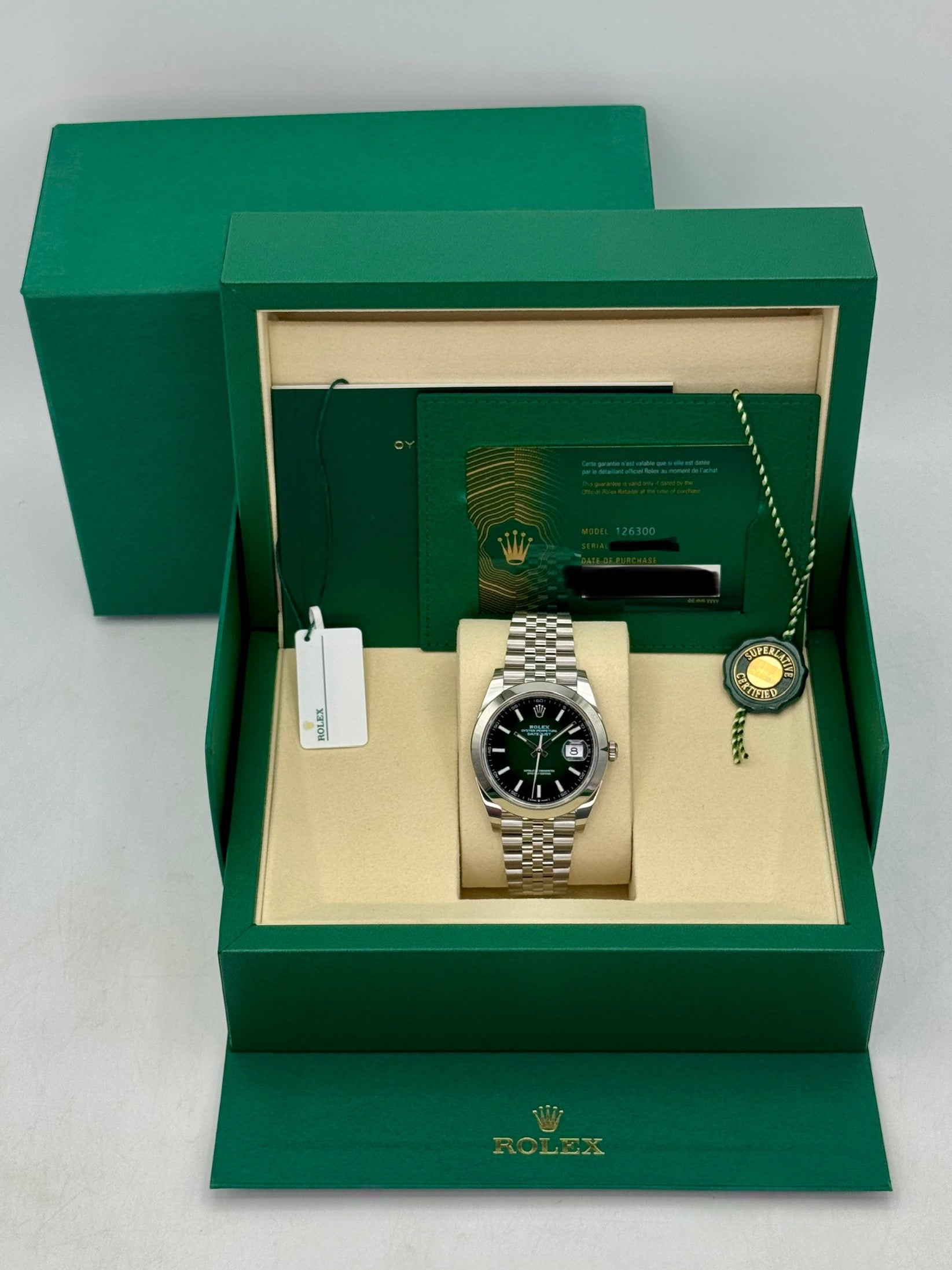 NEW 2026 Rolex Datejust 41mm 126300 Stainless Steel Jubilee Green Ombr
