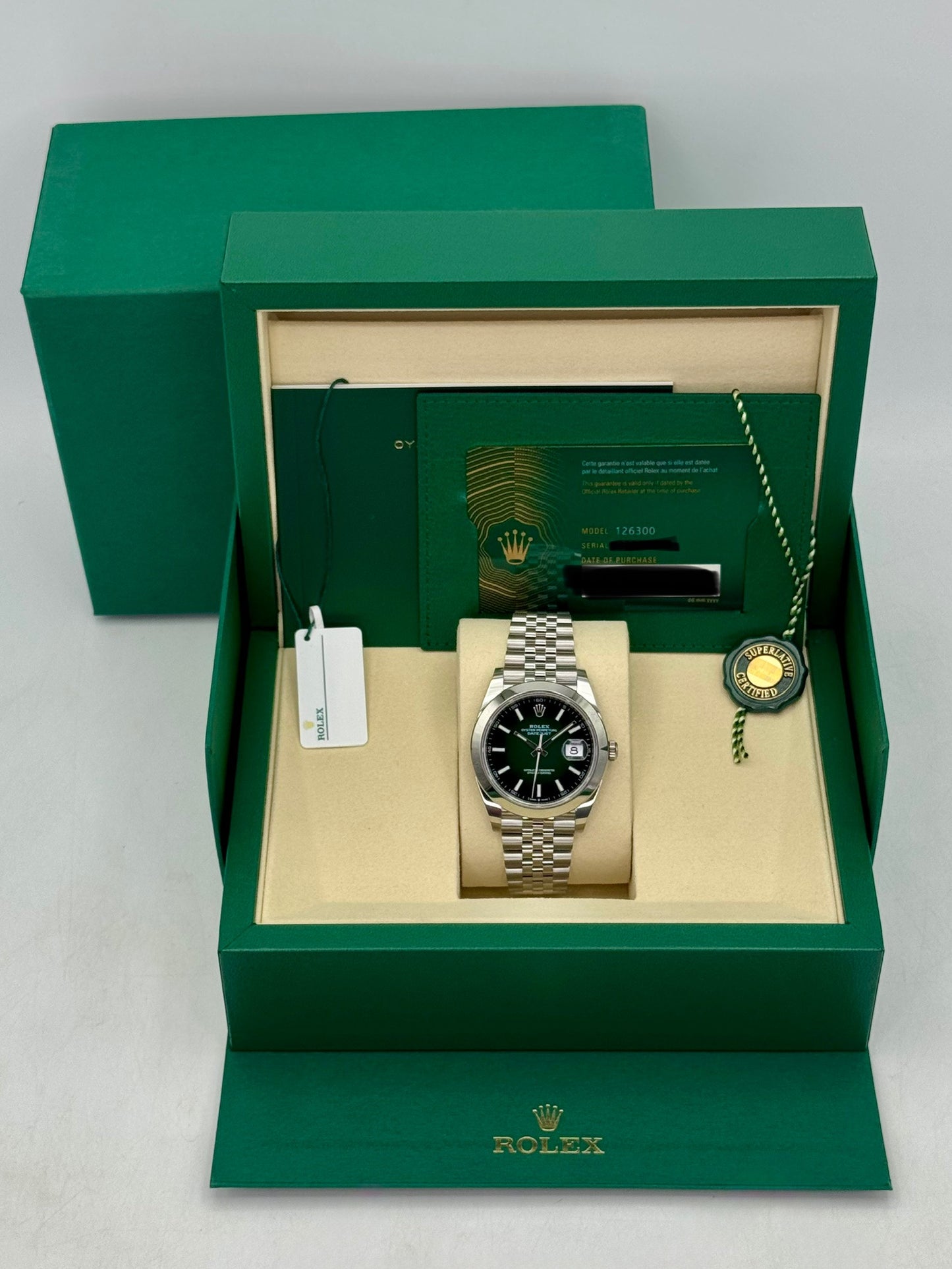 NEW 2026 Rolex Datejust 41mm 126300 Stainless Steel Jubilee Green Ombre Dial