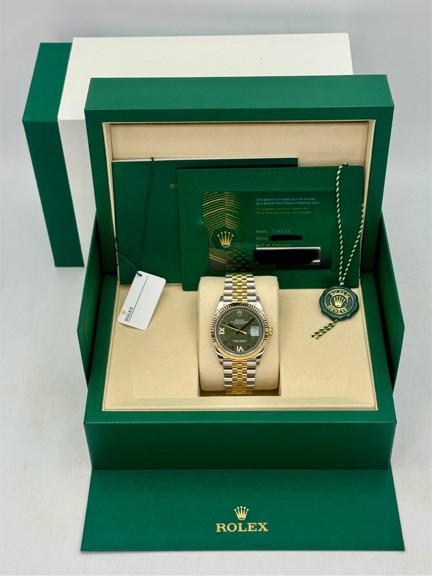 NEW 2026 Rolex Datejust 36mm 126233 Two-Tone Jubilee Green Diamond Dial