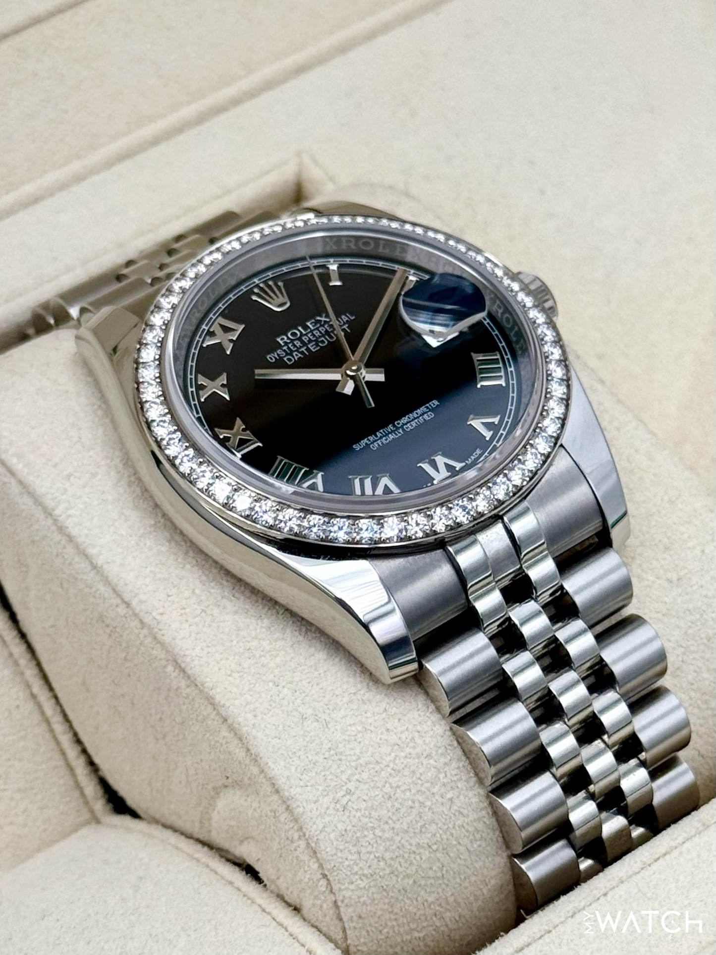 2017 Rolex Datejust 36mm 116244 Stainless Steel Jubilee Black Dial