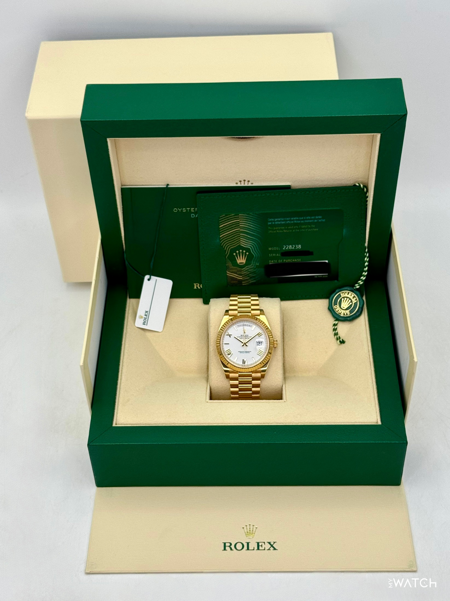 2022 Rolex Day-Date 40mm 228238 Presidential White Dial - MyWatchLLC