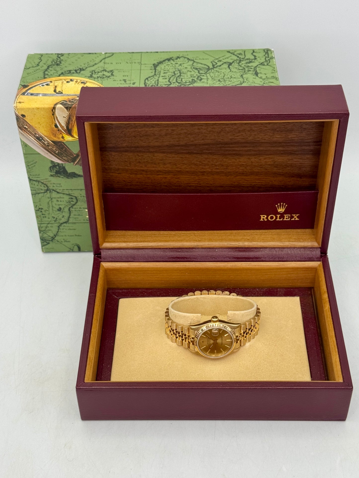 1990 Rolex Datejust 31mm 68278 Yellow Gold Jubilee Champagne Dial (Collectors Set)