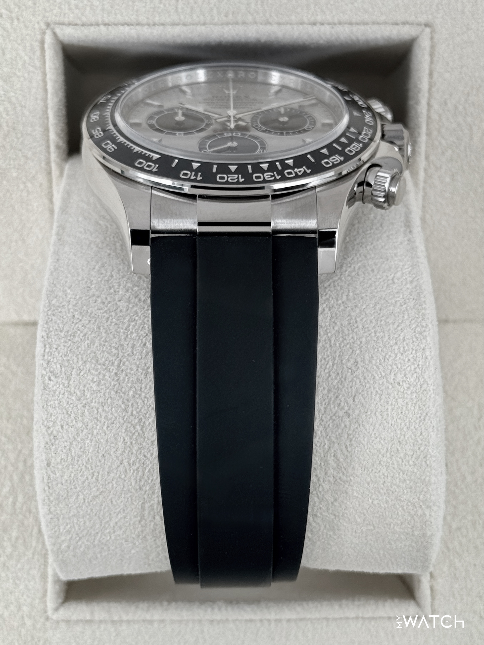 NEW 2025 Rolex Daytona 40mm 126519LN White Gold Oysterflex Silver Ghost Dial - MyWatchLLC
