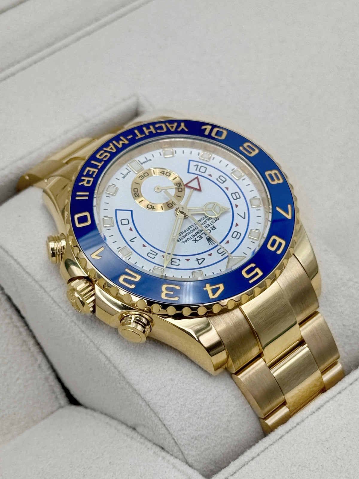 2022 Rolex Yacht-Master II 44mm 116688 18K Yellow Gold White Dial - MyWatchLLC
