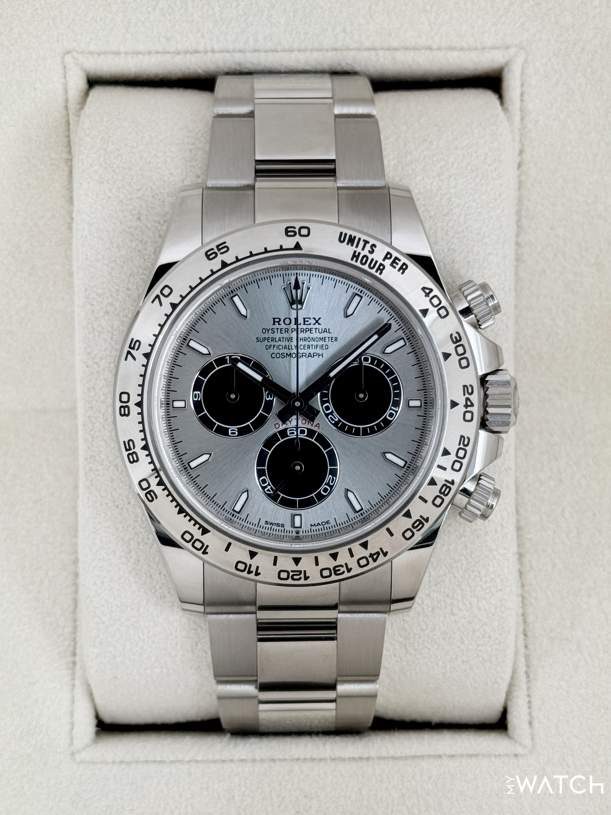 2025 Rolex Daytona 40mm 126509 White Gold Silver Ghost Dial - MyWatchLLC