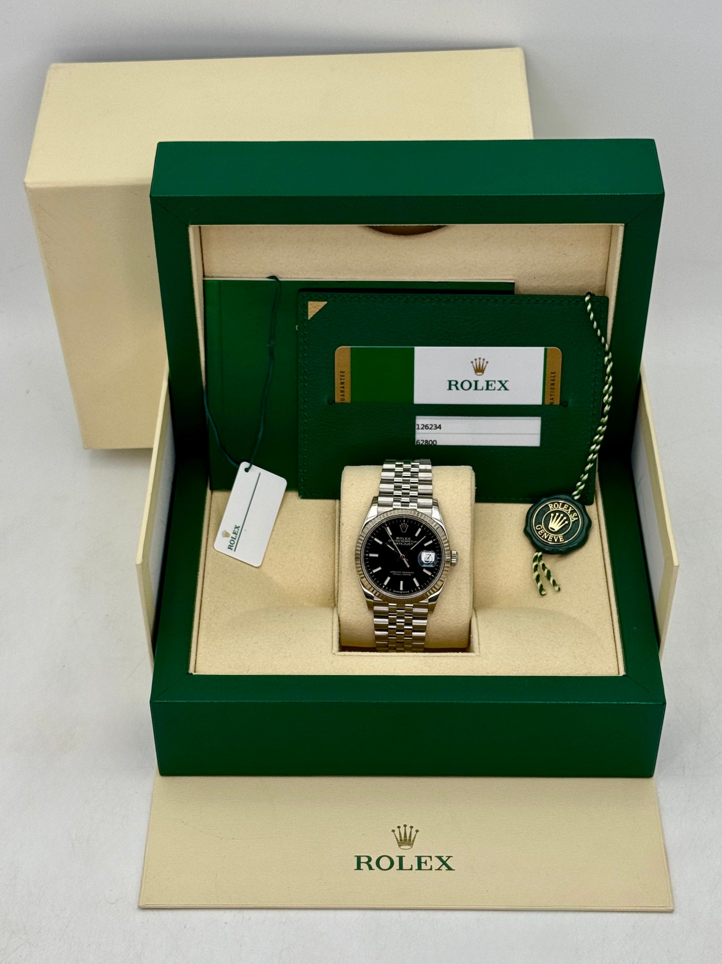 2019 Rolex Datejust 36mm 126234 Stainless Steel Jubilee Black Dial