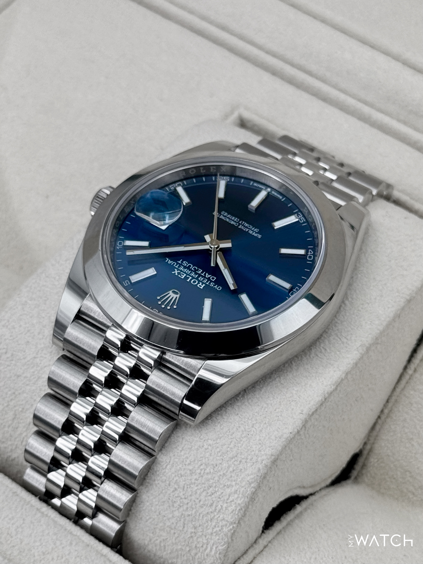 NEW 2023 Rolex Datejust 41mm 126300 Stainless Steel Jubilee Blue Dial - MyWatchLLC