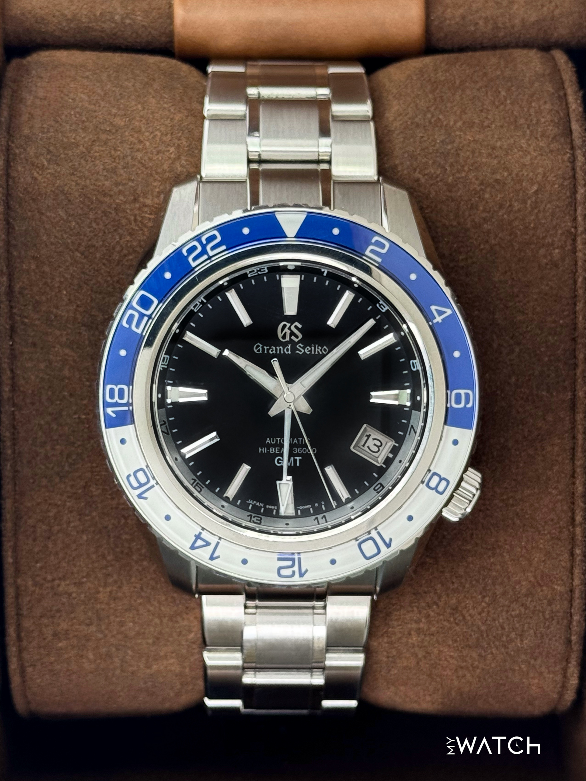Grand Seiko GMT 44.2mm SBGJ237 Stainless Steel Blue Dial - MyWatchLLC