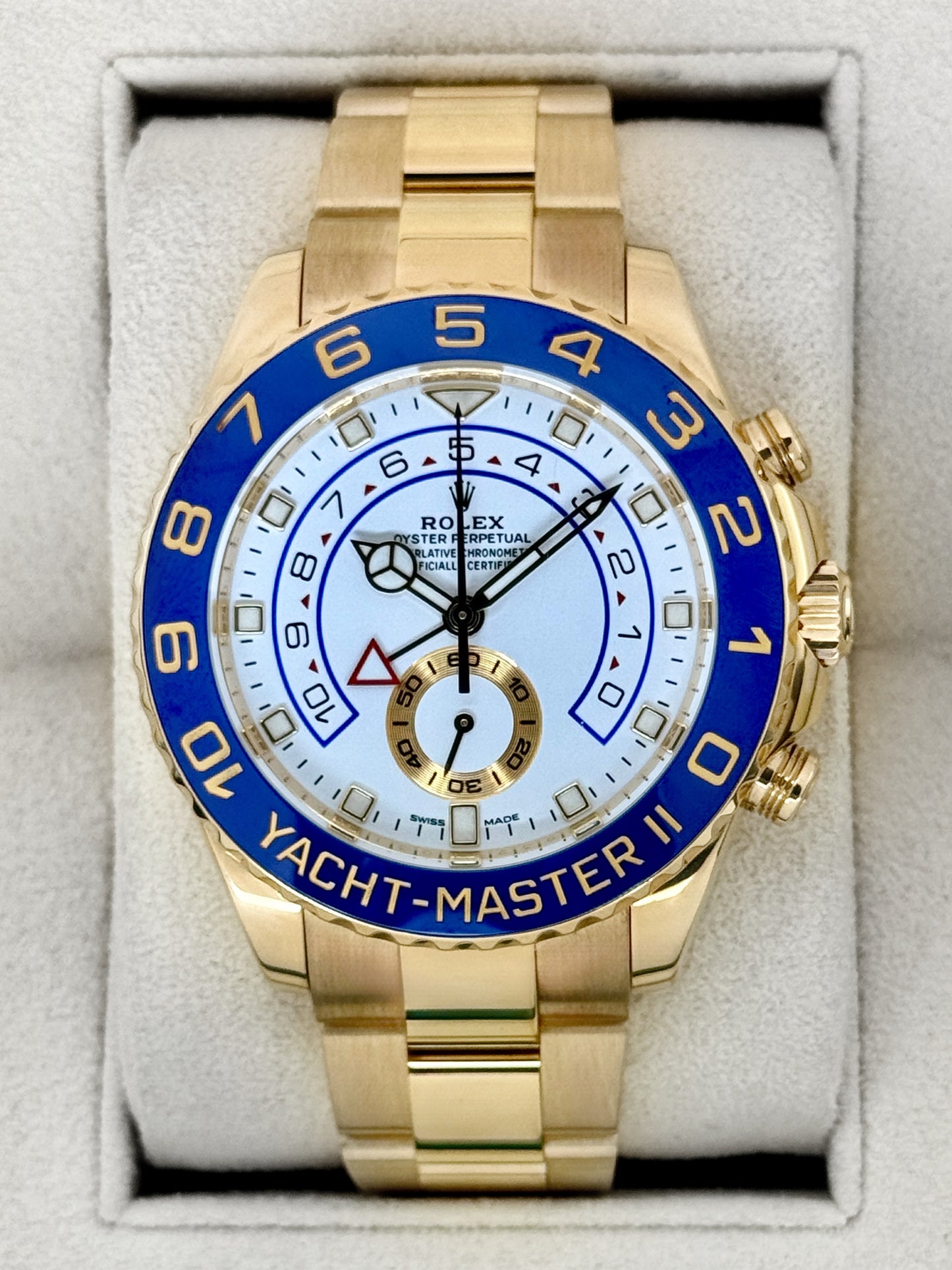 2023 Rolex Yacht-Master II 44mm 116688 18K Yellow Gold White Dial - MyWatchLLC