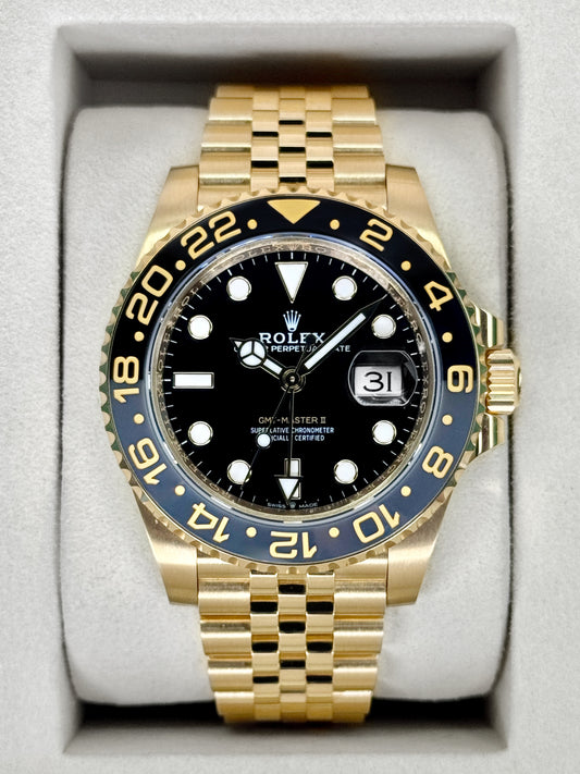 2026 Rolex GMT-Master II 40mm 126718GRNR Yellow Gold Jubilee Black Dial