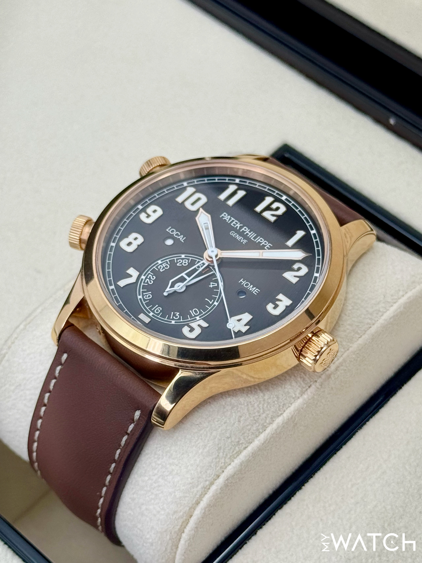2021 Patek Philippe Calatrava Pilot Time Travel 42mm 5524R Rose Gold Brown Dial