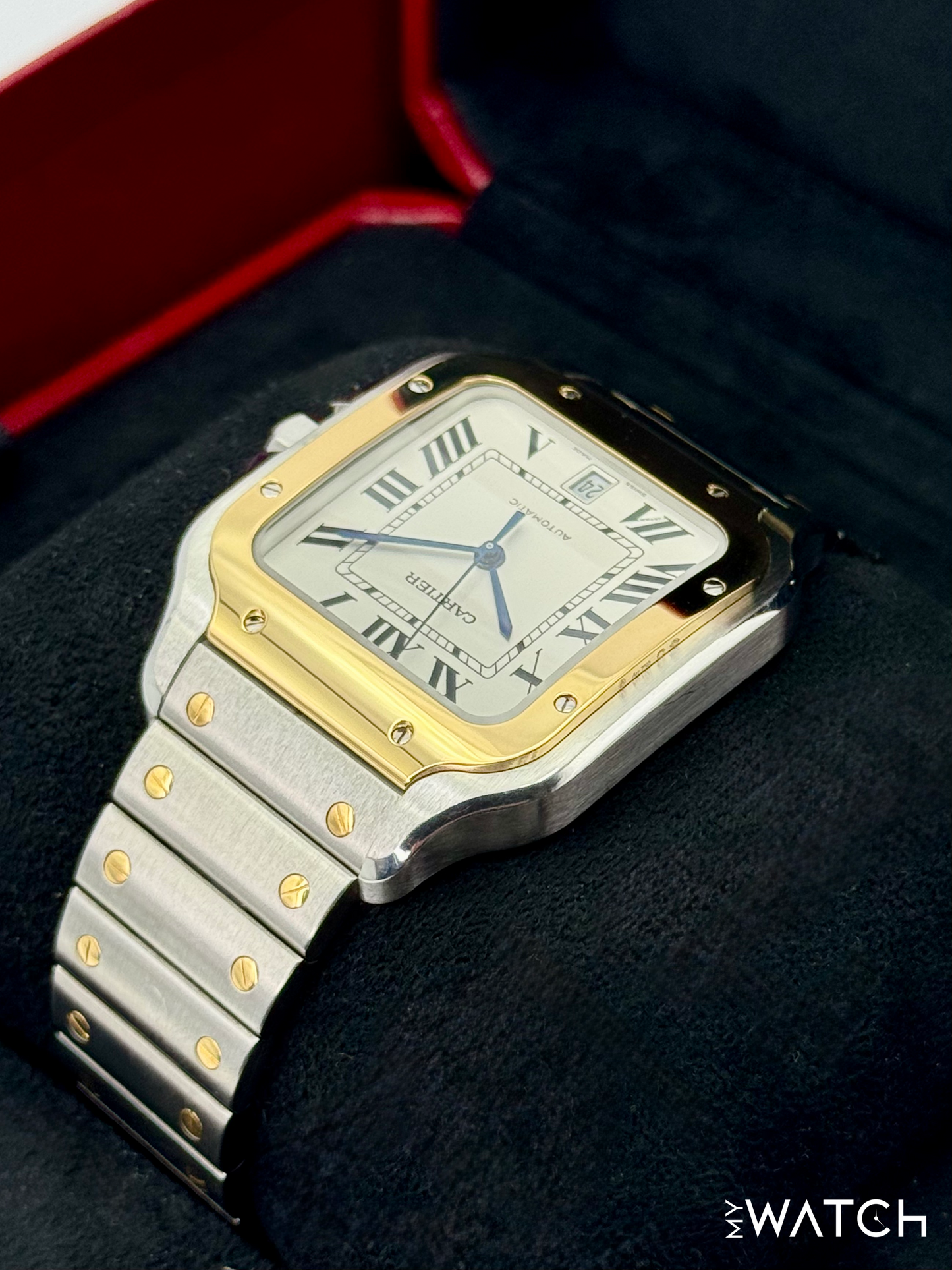 2020 Cartier Santos De Cartier 39.8mm W2SA0009 Two-Tone White Dial