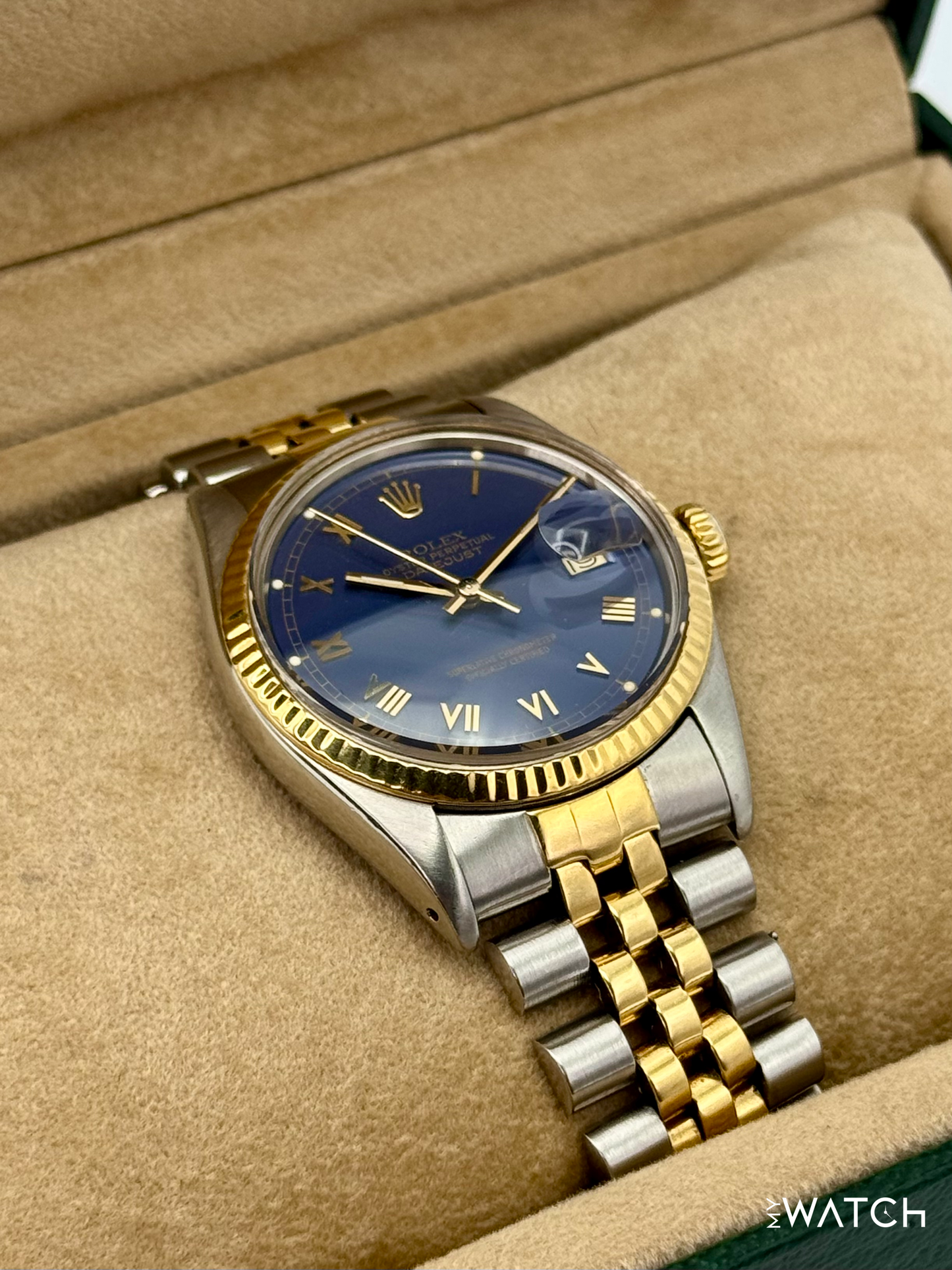 1985 Rolex Datejust 36mm 16013 Two-Tone Jubilee Blue Roman Numeral Dial