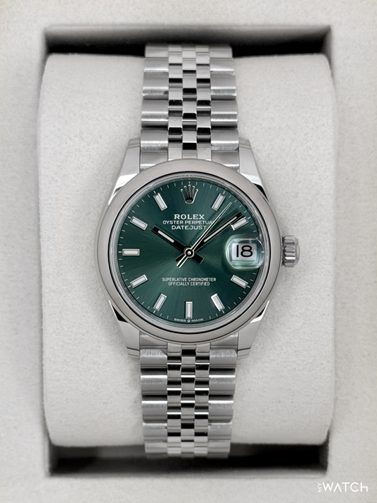 NEW 2025 Rolex Datejust 31mm 278240 Stainless Steel Jubilee Mint Green Dial