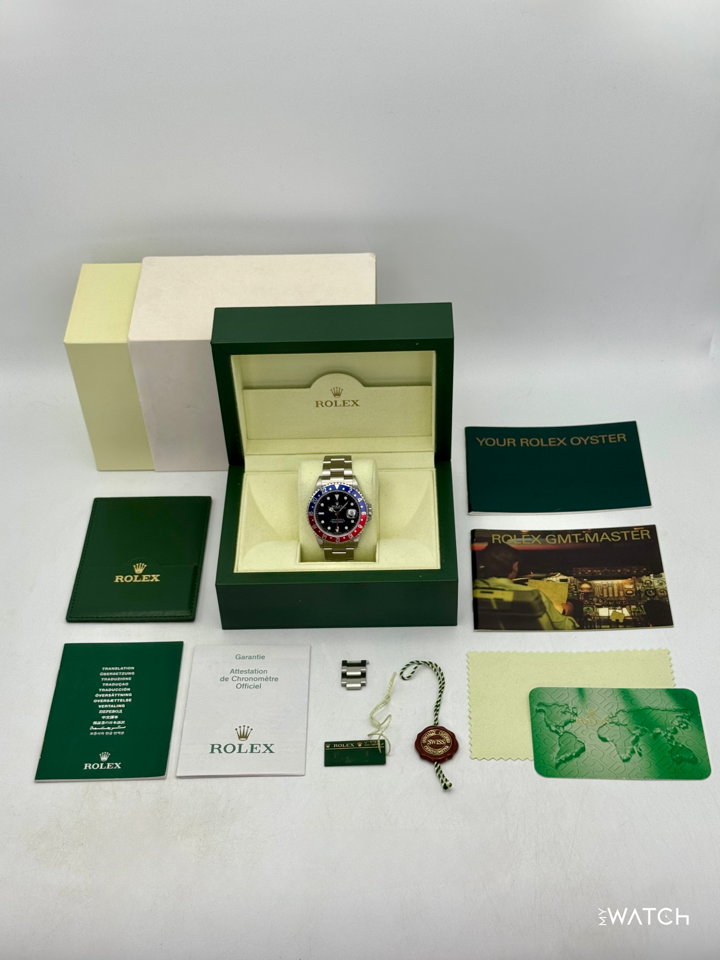 2005 Rolex GMT-Master II "Pepsi" 40mm 16710 Oyster (Collectors Set)