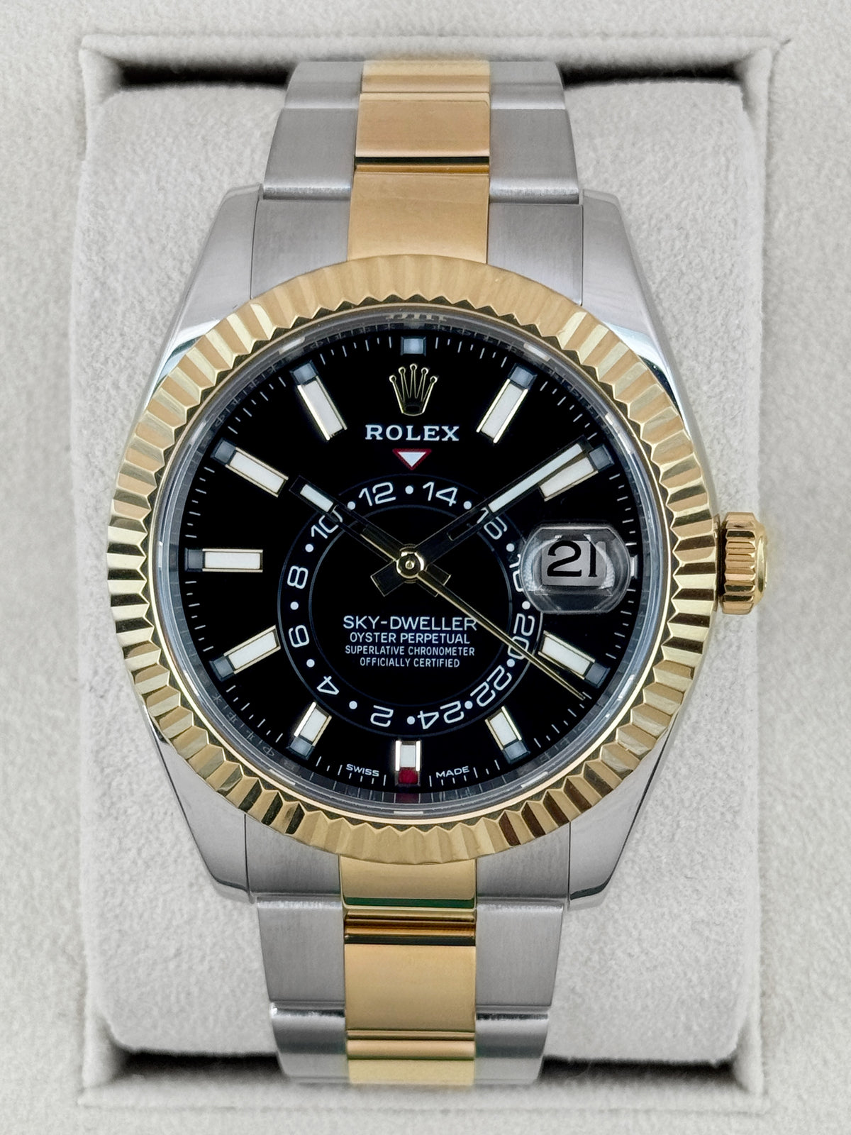 Rolex Sky-Dweller 42mm 326933 Two-Tone Oyster Black Dial