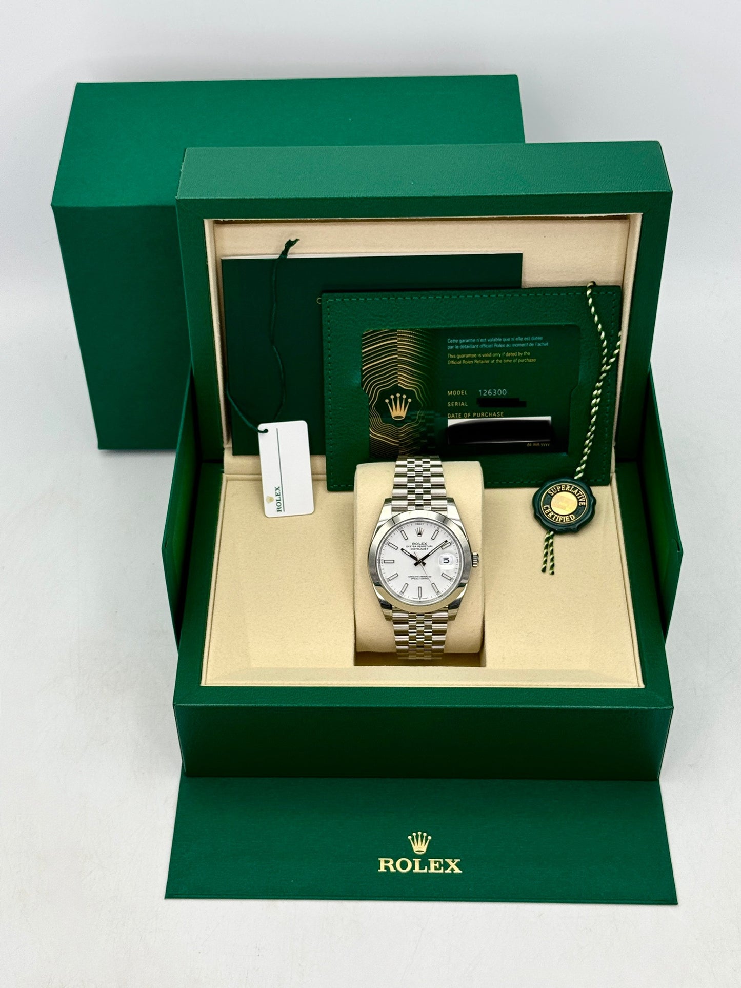 NEW 2026 Rolex Datejust 41mm 126300 Stainless Steel Jubilee White Dial (STICKERED)