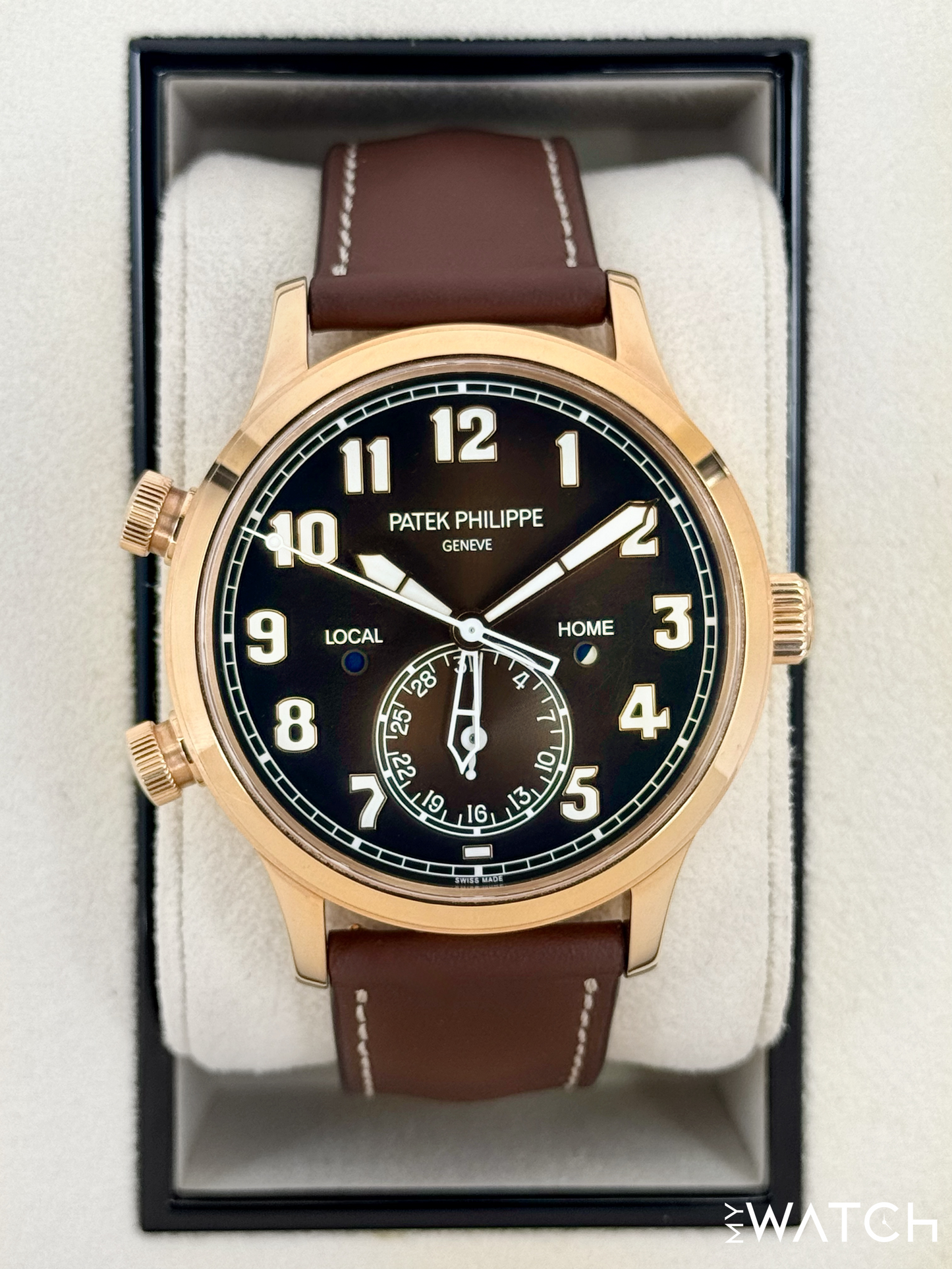2021 Patek Philippe Calatrava Pilot Time Travel 42mm 5524R Rose Gold Brown Dial
