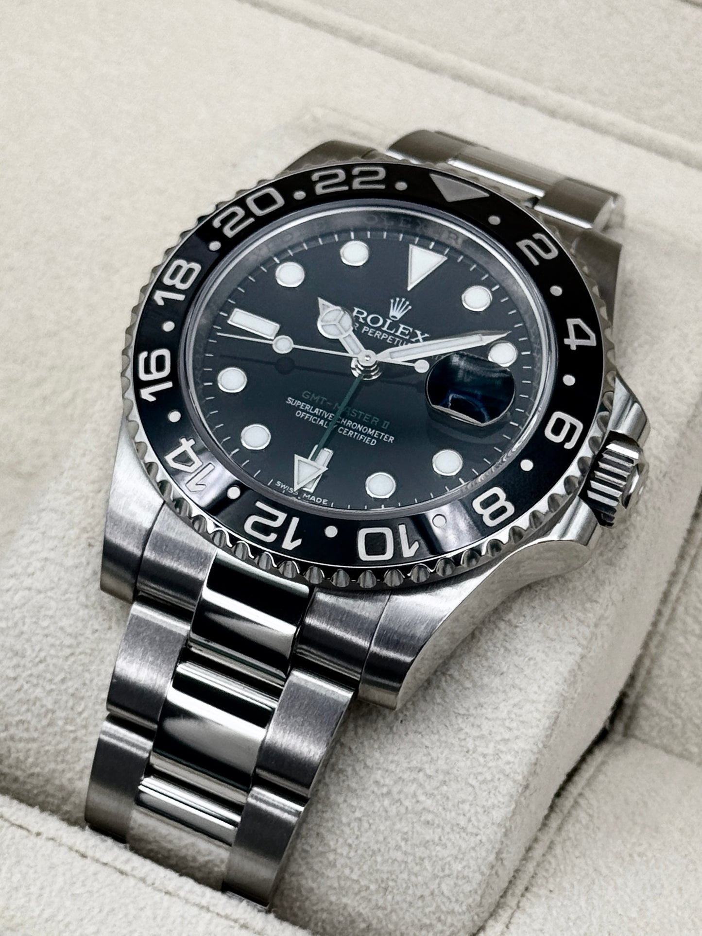 2018 Rolex GMT-Master II 40mm 116710LN Stainless Steel Black Dial